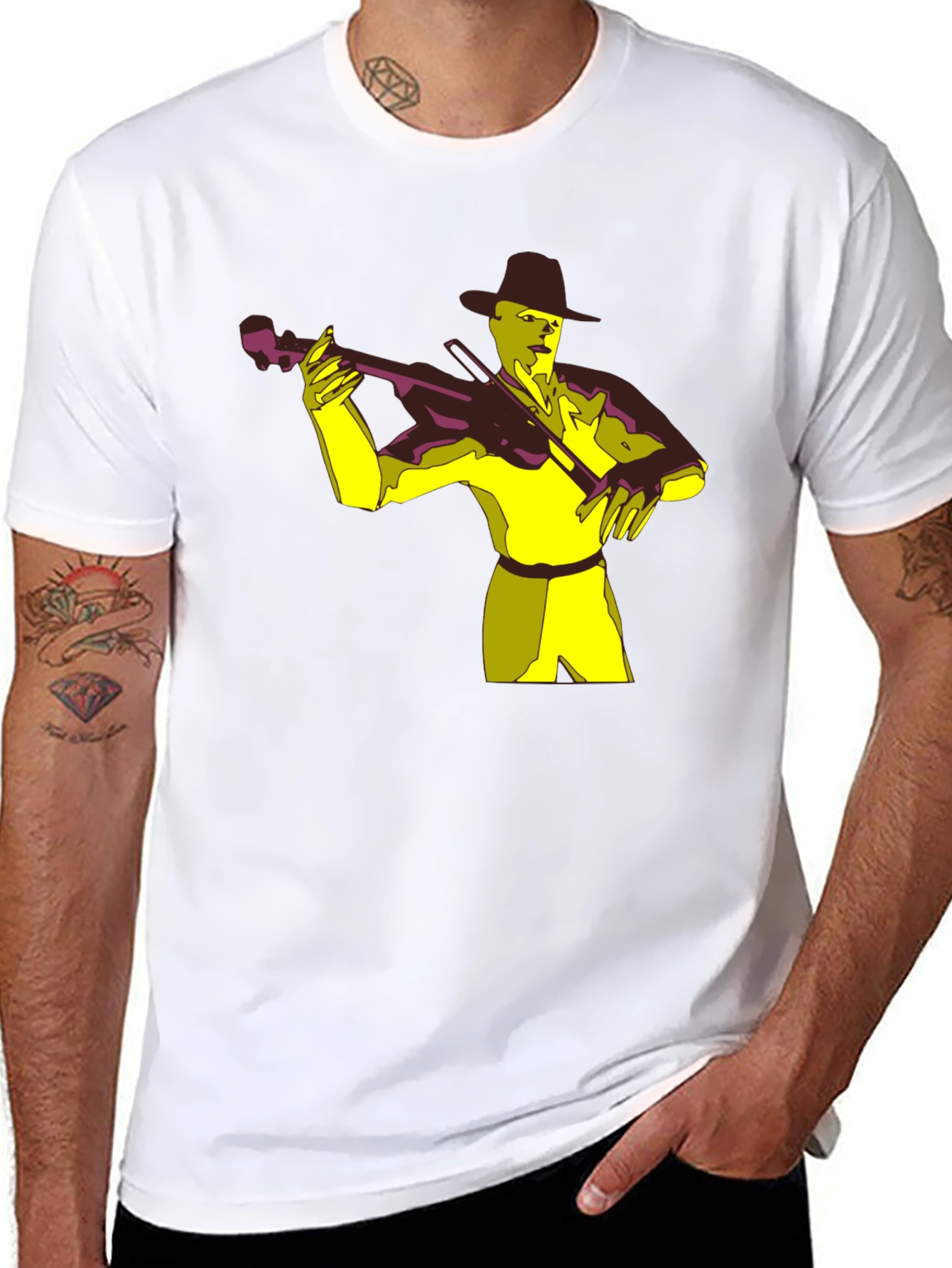 Musician Graphic Tee - Black Cotton T-Shirt