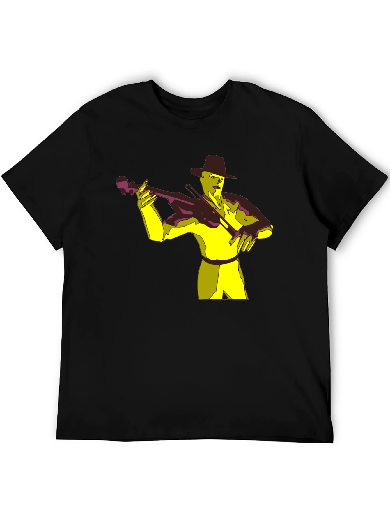 Musician Graphic Tee - Black Cotton T-Shirt