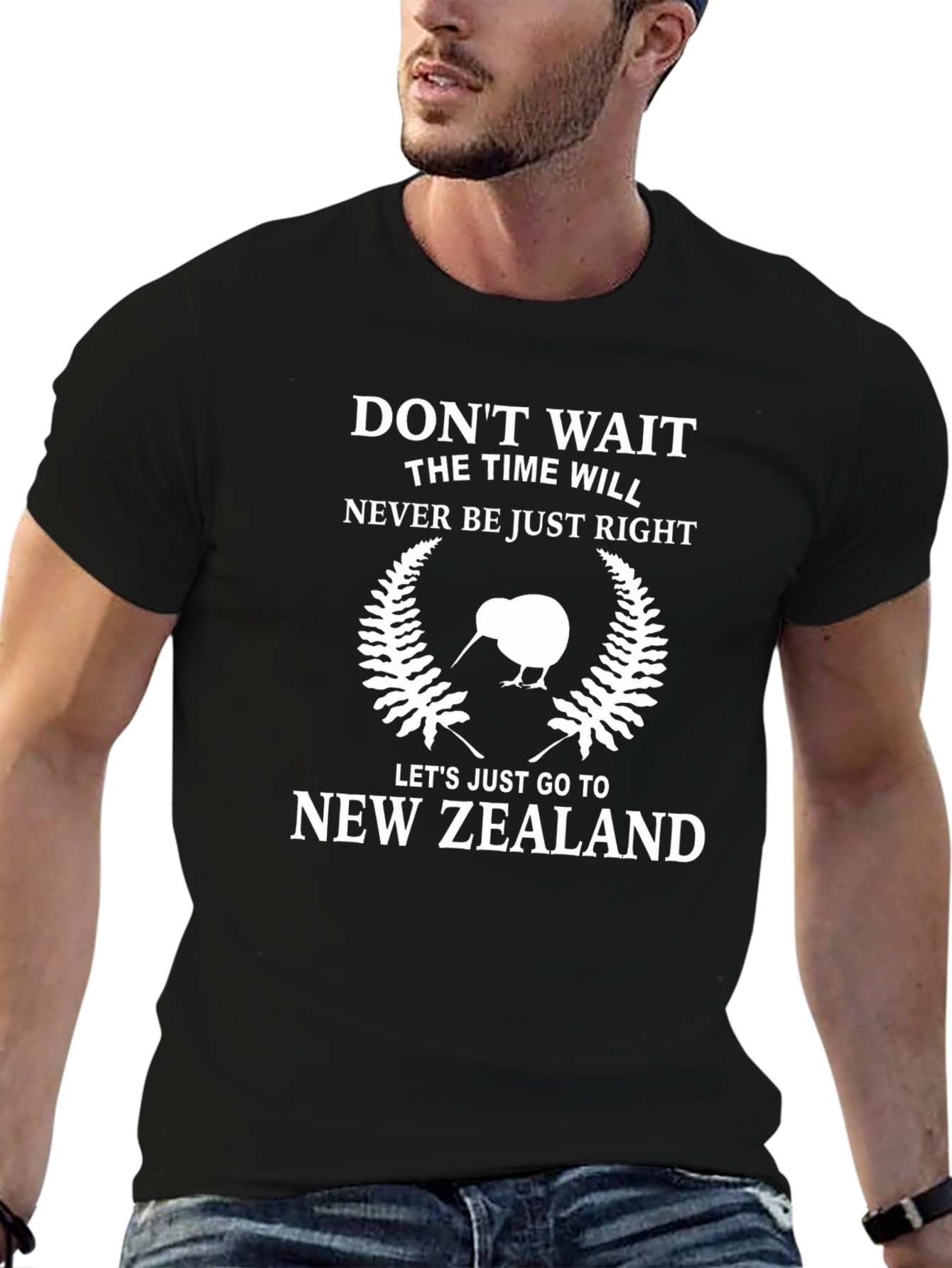 New Zealand Kiwi Bird Graphic Tee - Black