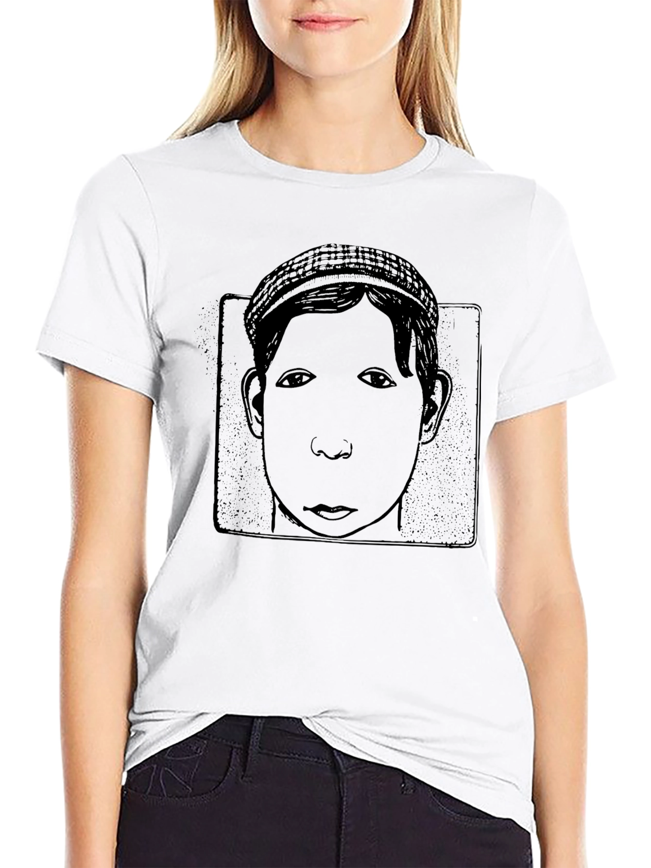 Boy Portrait Black T-Shirt