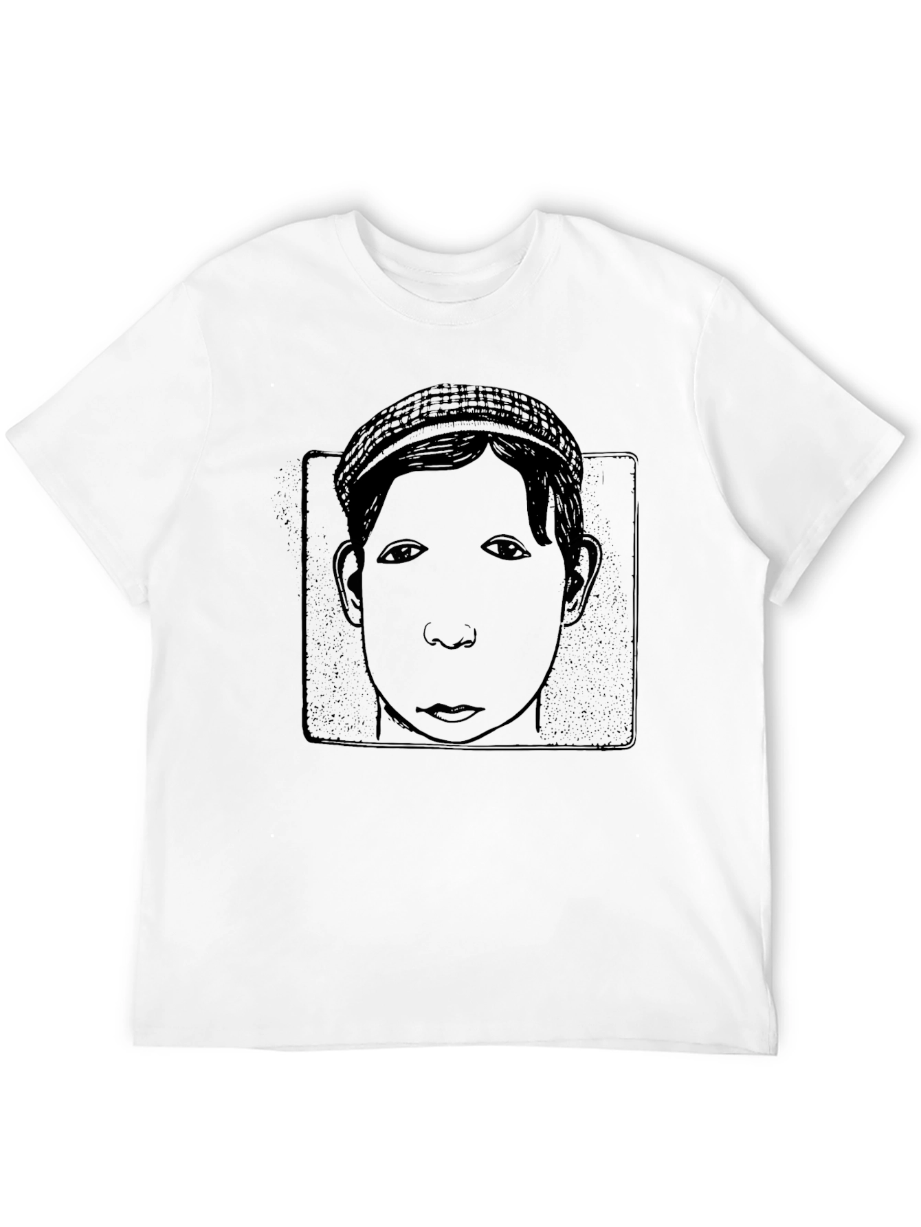 Boy Portrait Black T-Shirt