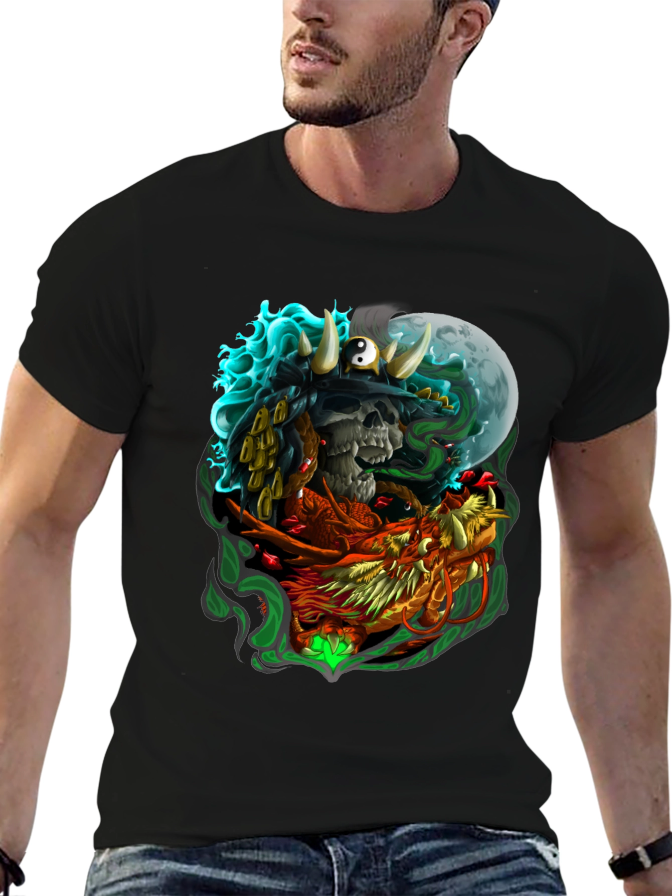 Skull & Dragon Graphic T-Shirt