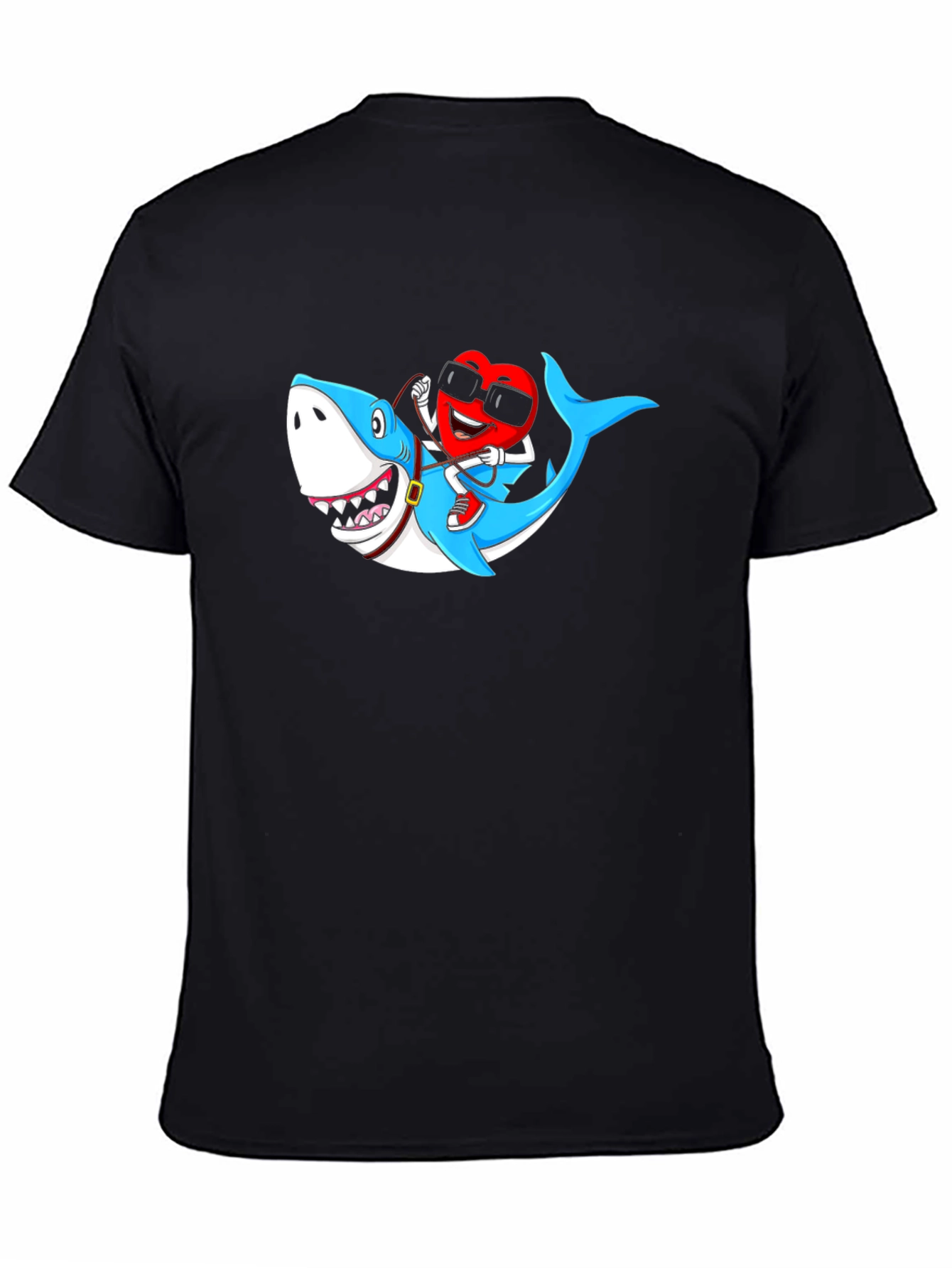 Heart Riding Shark Graphic Tee