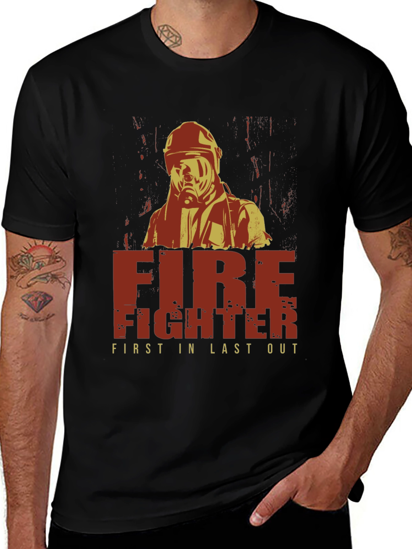 Firefighter First In Last Out Graphic T-Shirt