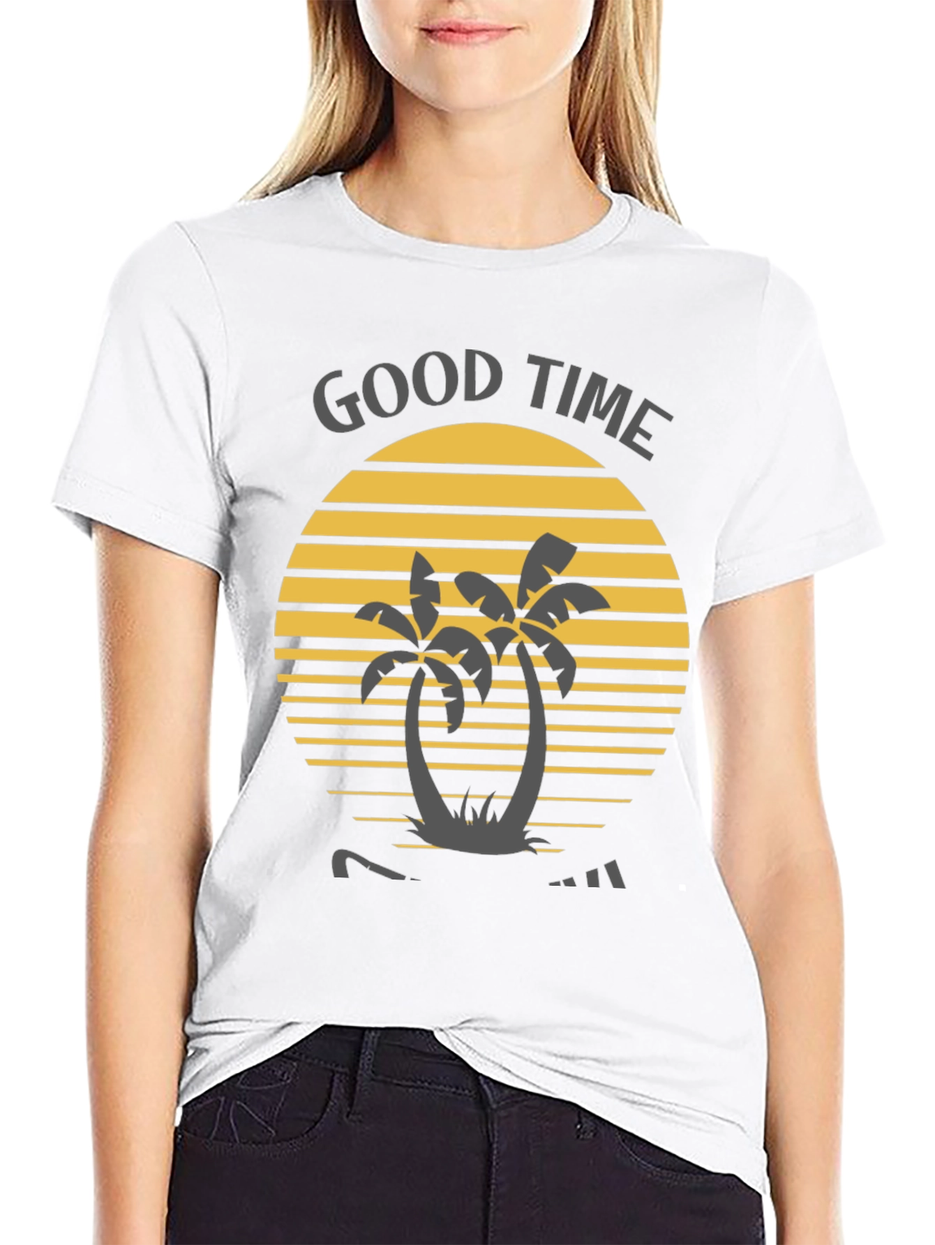 Good Time Palm Tree Graphic Tee - Black