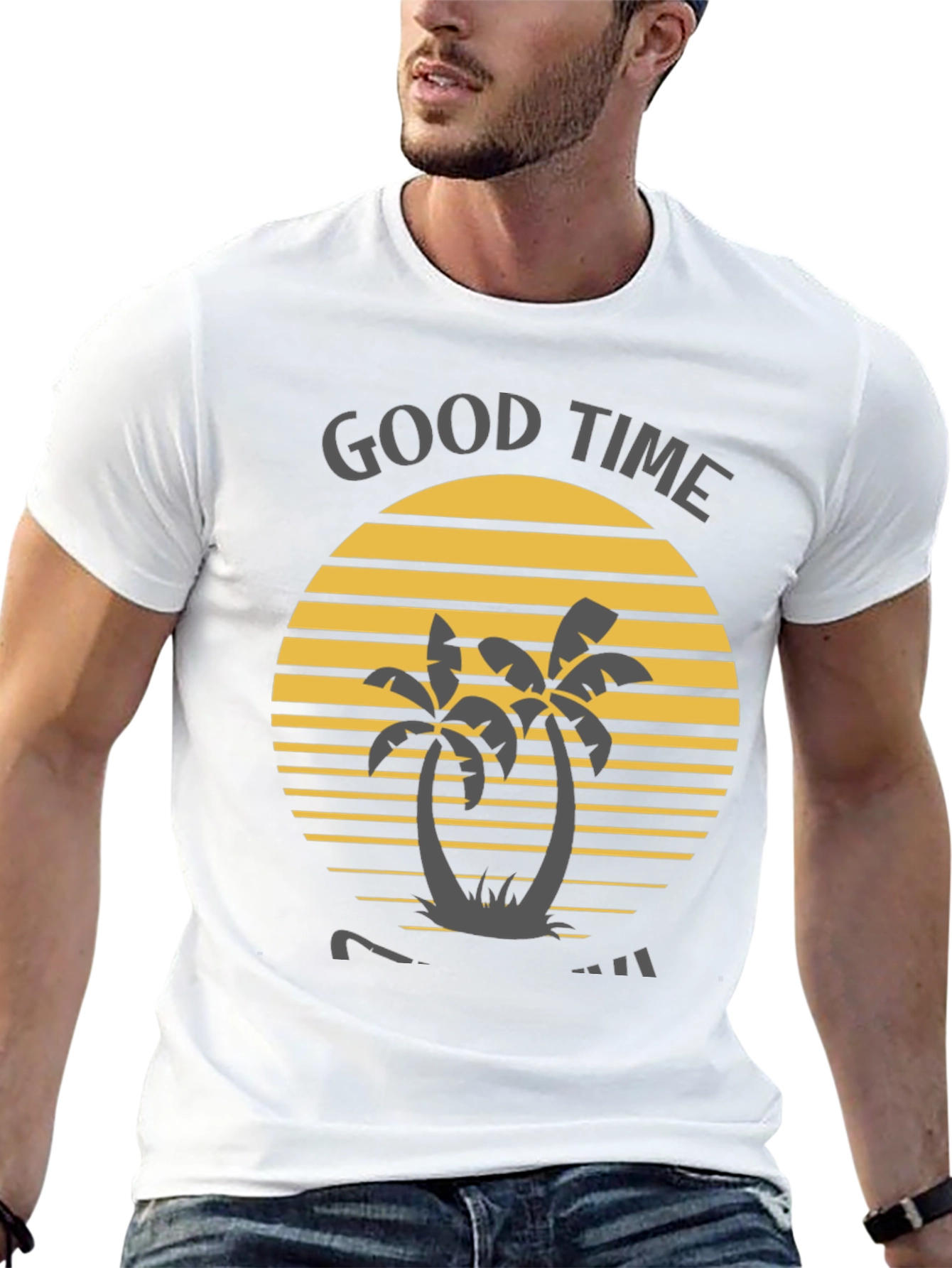 Good Time Palm Tree Graphic Tee - Black
