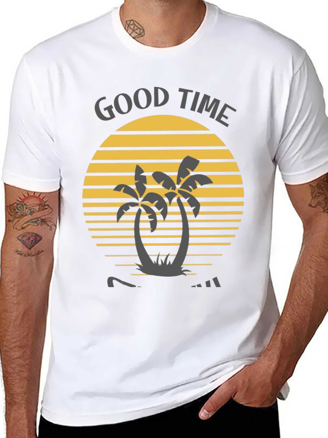 Good Time Palm Tree Graphic Tee - Black