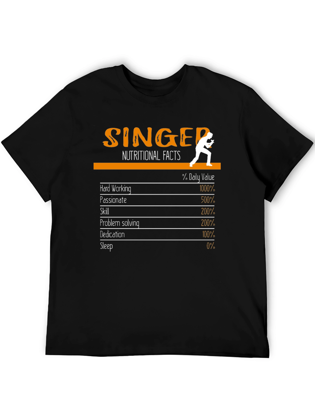 Singer Nutritional Facts Graphic T-Shirt
