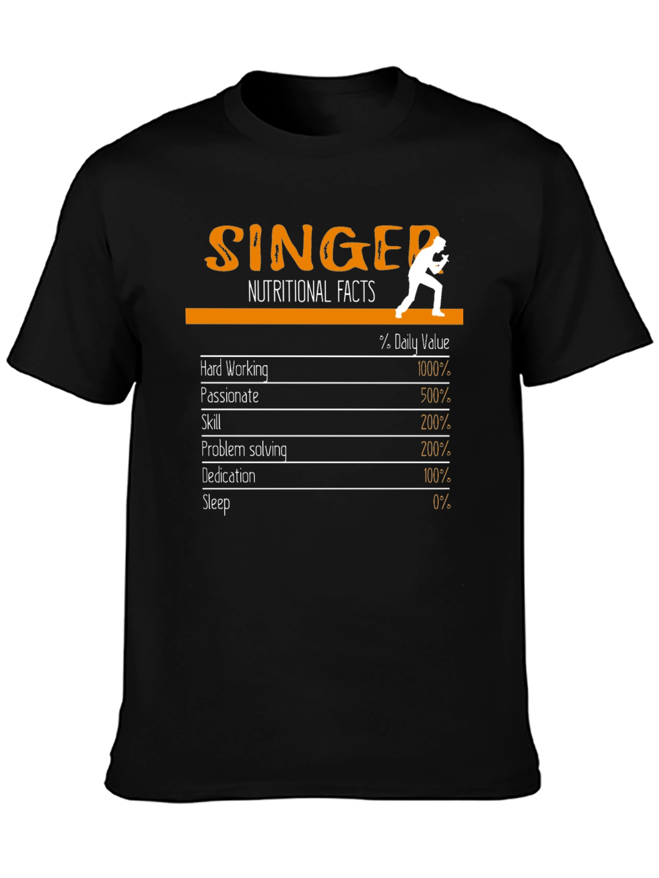 Singer Nutritional Facts Graphic T-Shirt