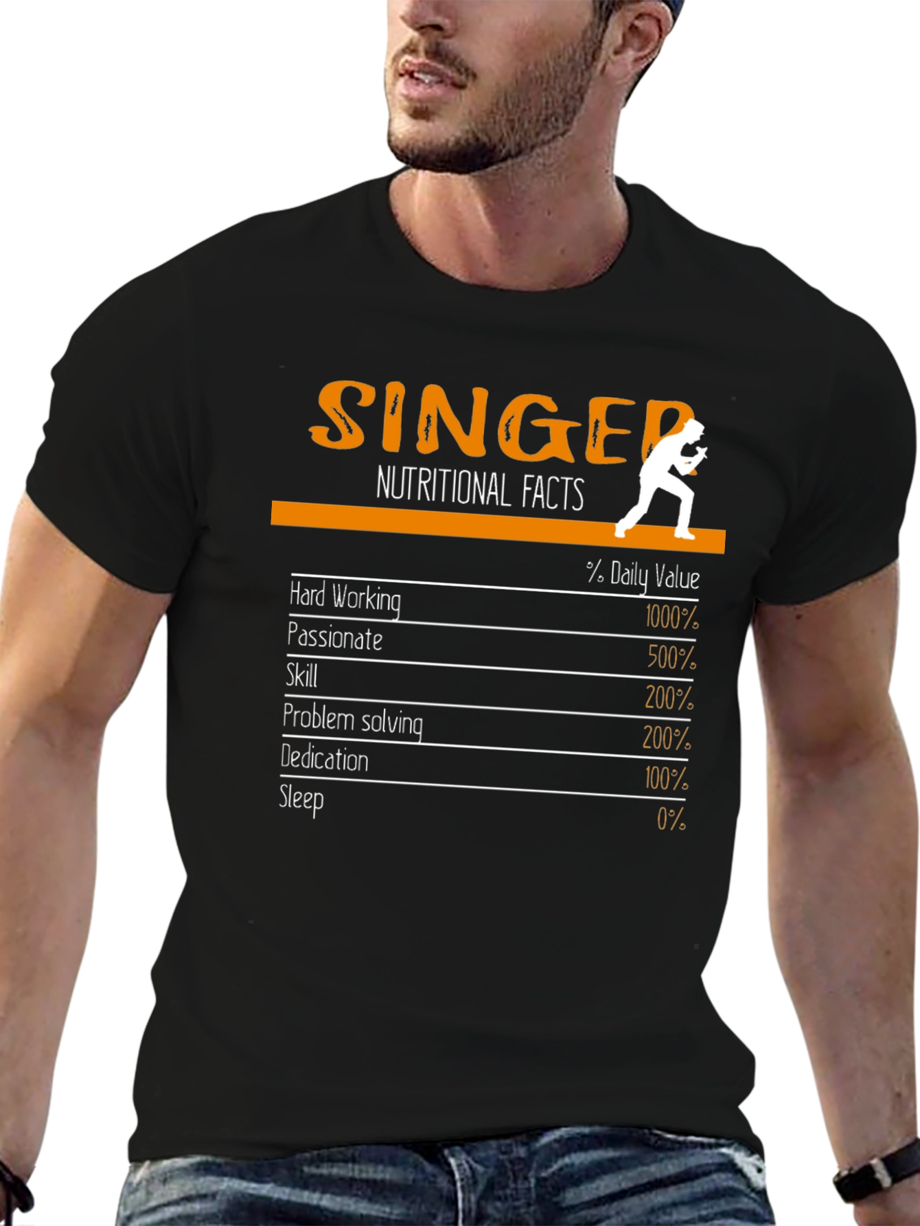 Singer Nutritional Facts Graphic T-Shirt
