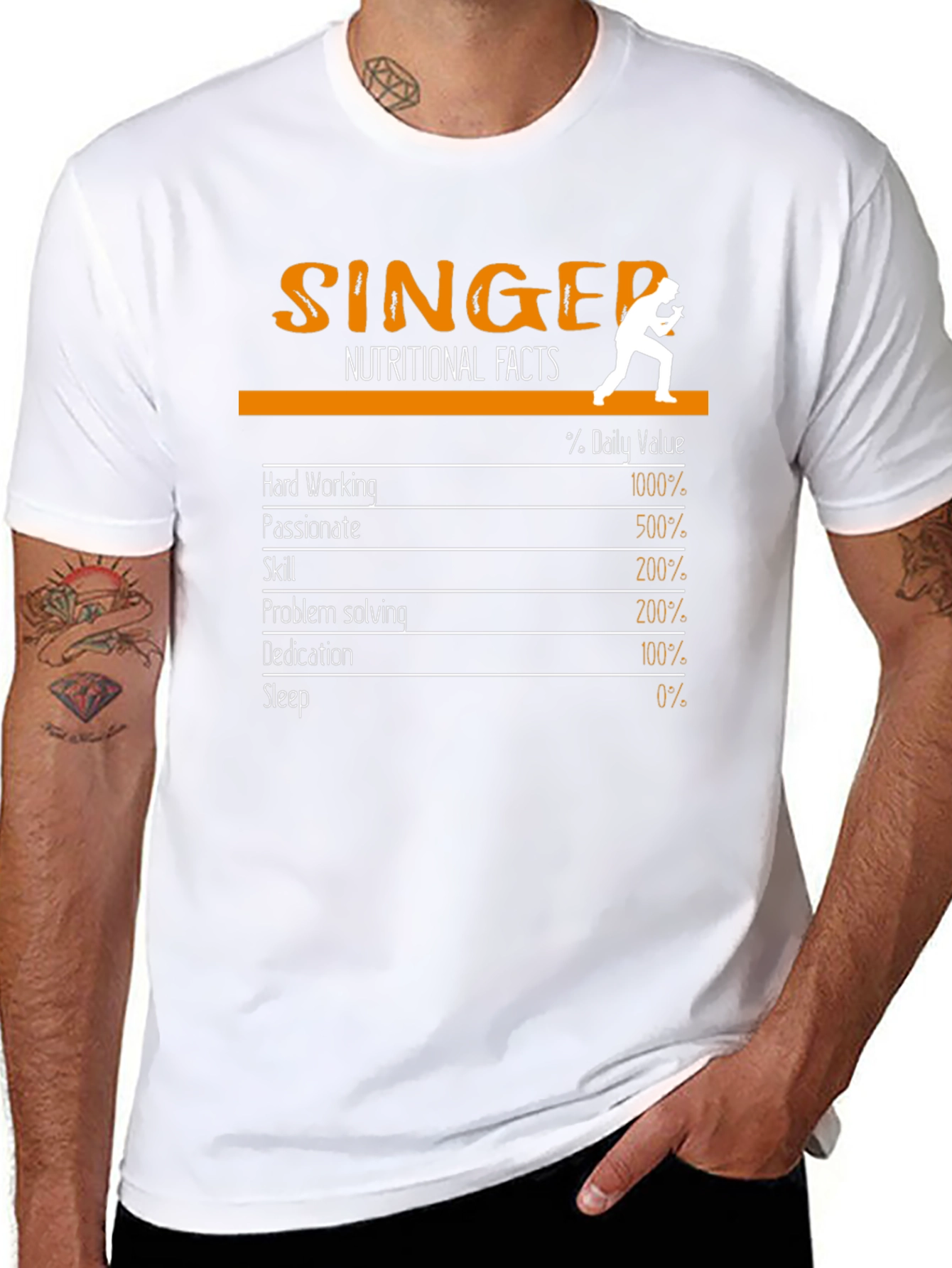 Singer Nutritional Facts Graphic T-Shirt