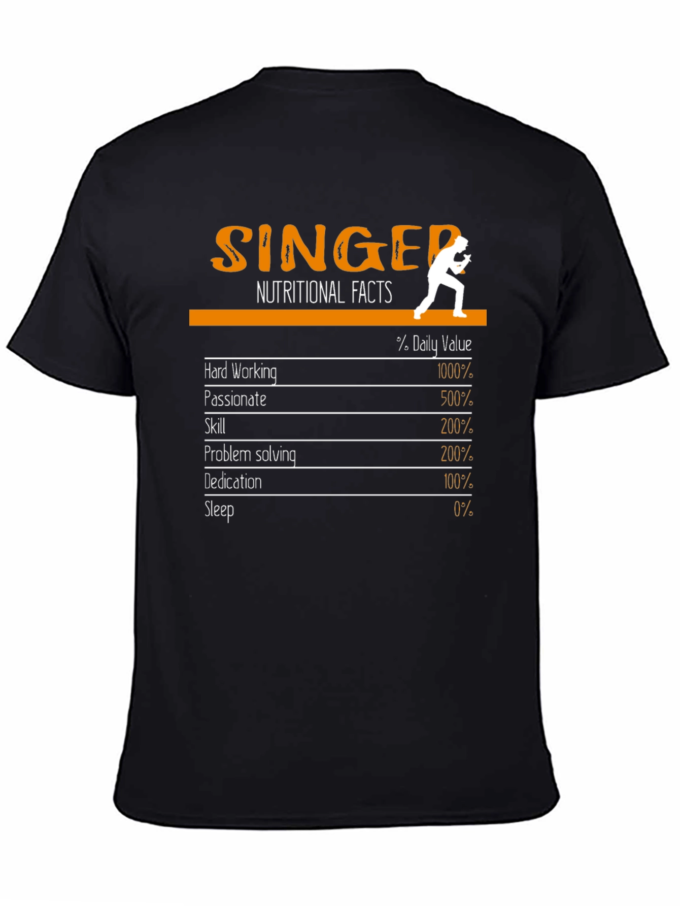 Singer Nutritional Facts Graphic T-Shirt