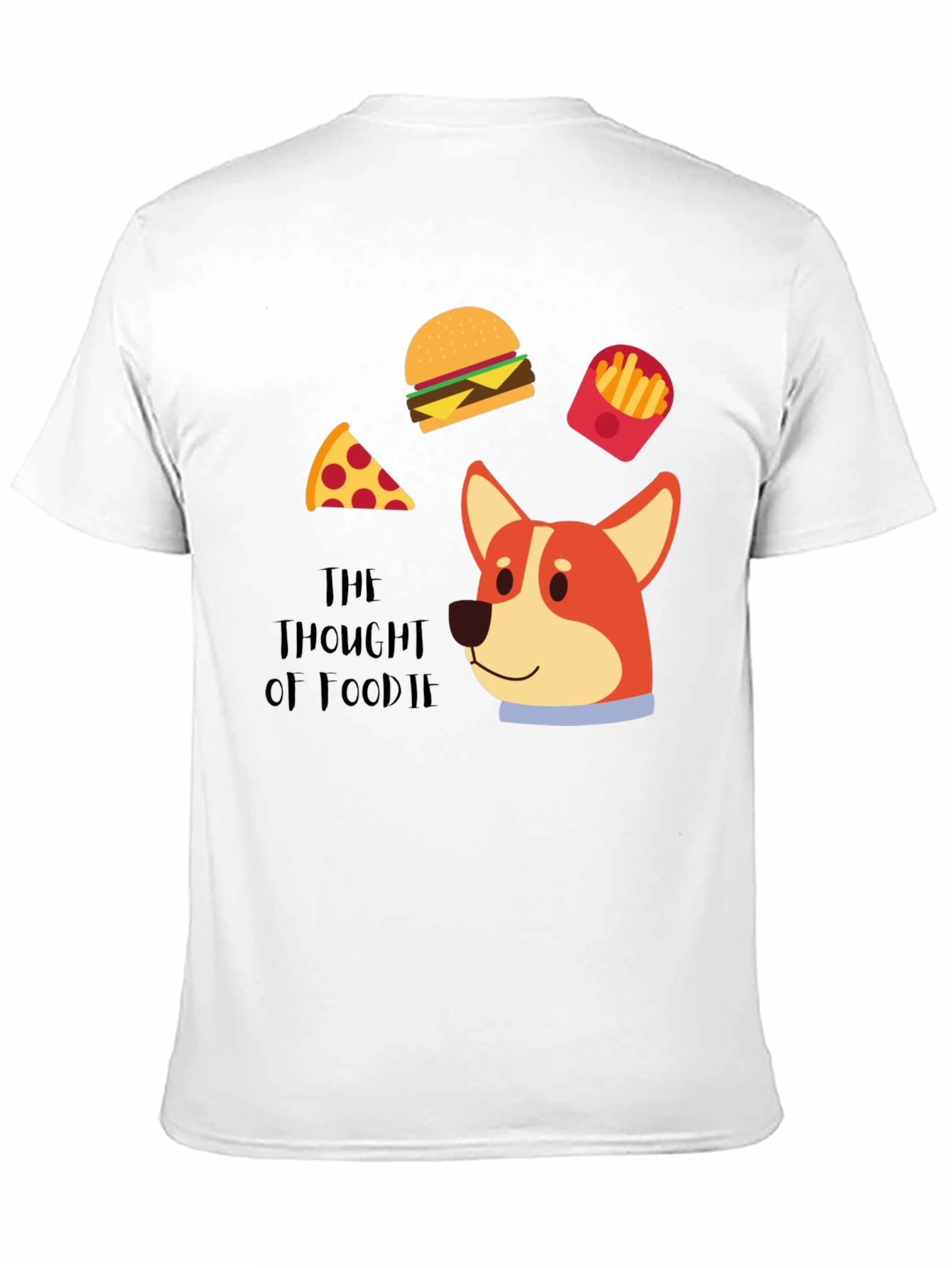 Foodie Dog T-Shirt - Pizza Burger Fries Design