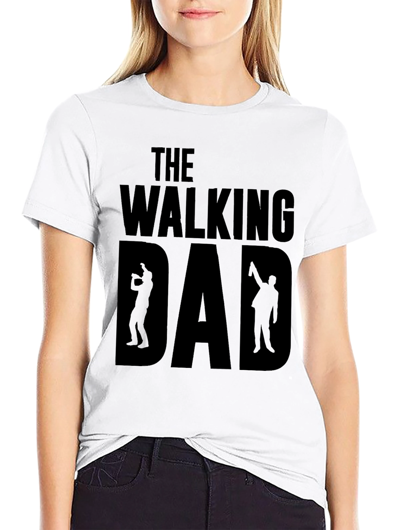 The Walking Dad Black Graphic T-Shirt