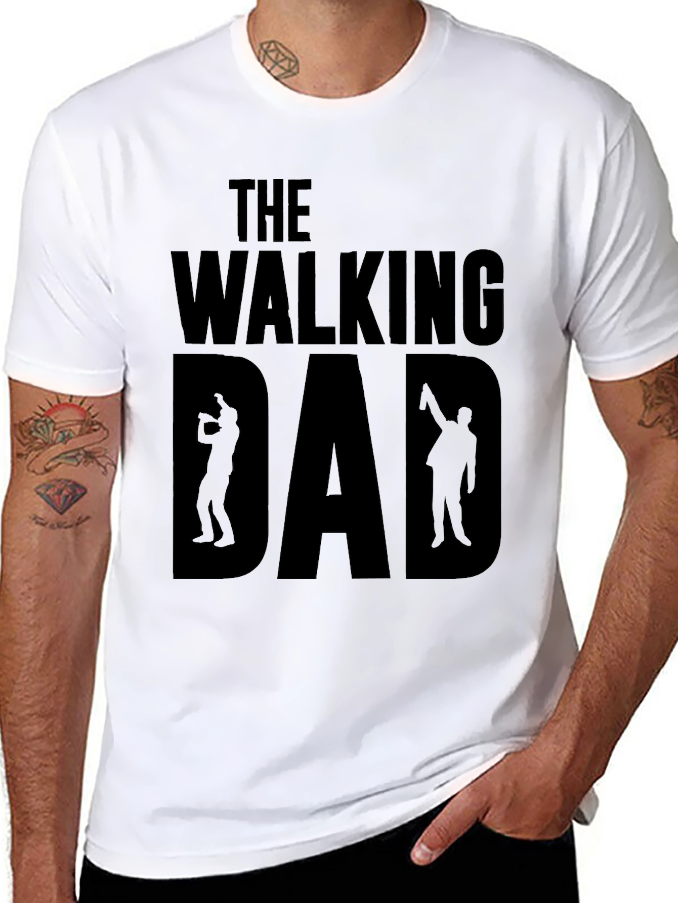 The Walking Dad Black Graphic T-Shirt