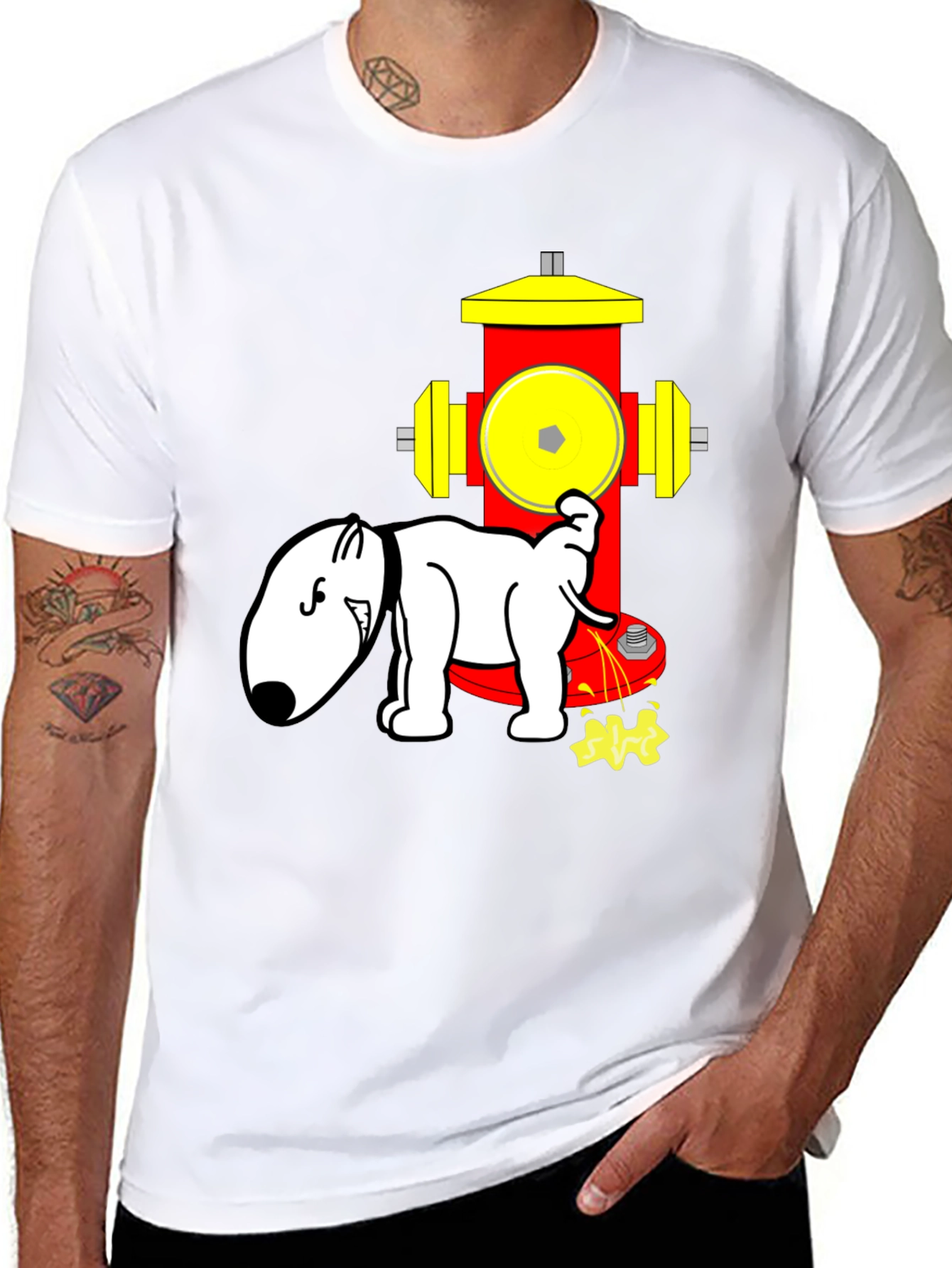 Dog Hydrant T-Shirt Funny Cartoon Design