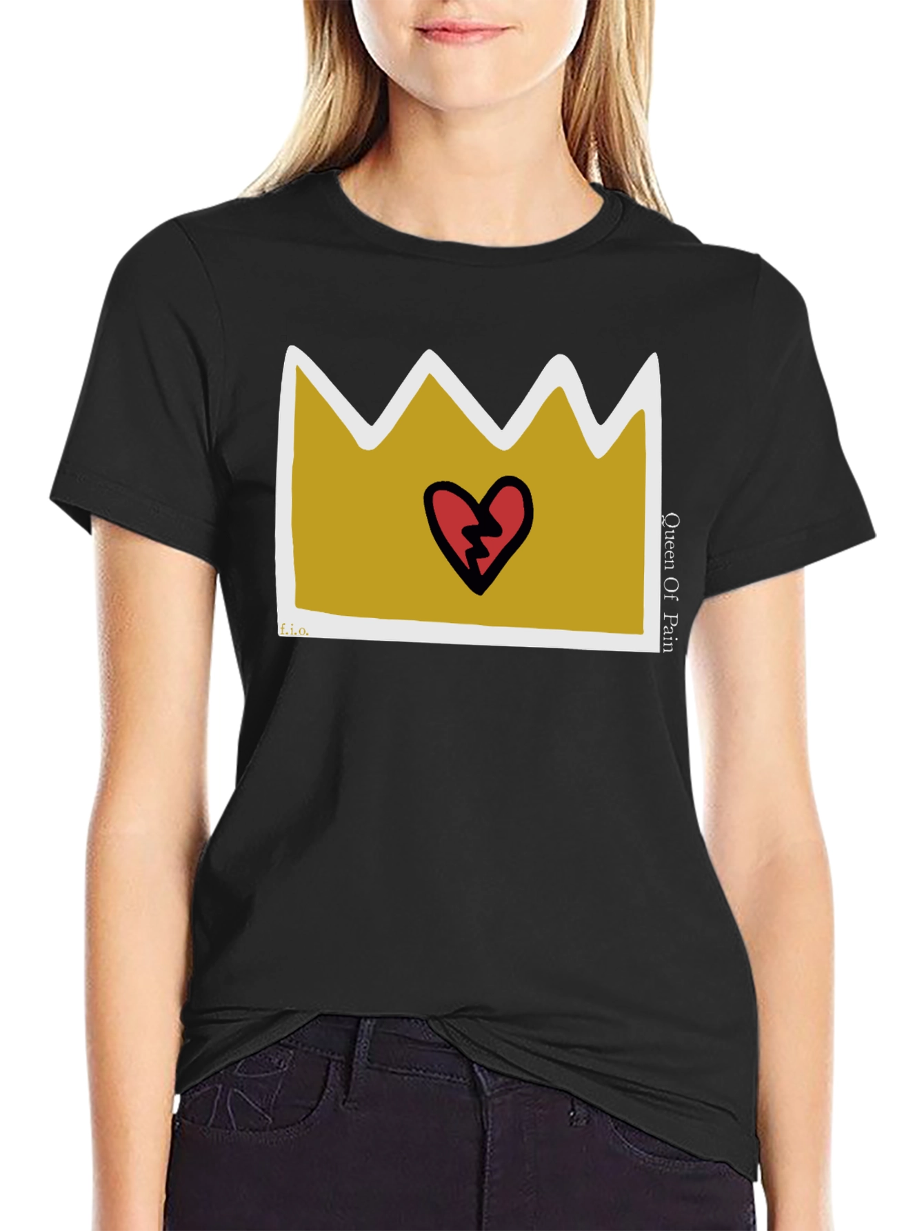 Queen Of Pain Graphic Tee - Black Casual T-Shirt