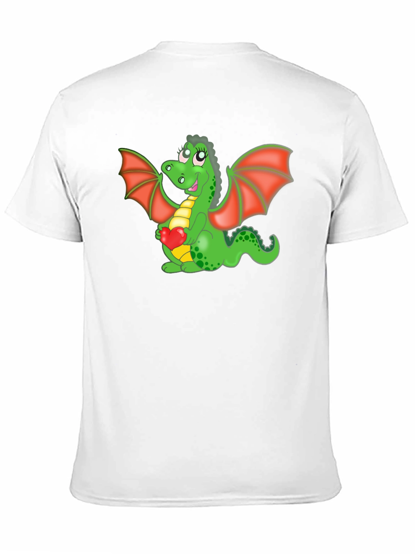 Cute Dragon Holding Heart Graphic T-Shirt