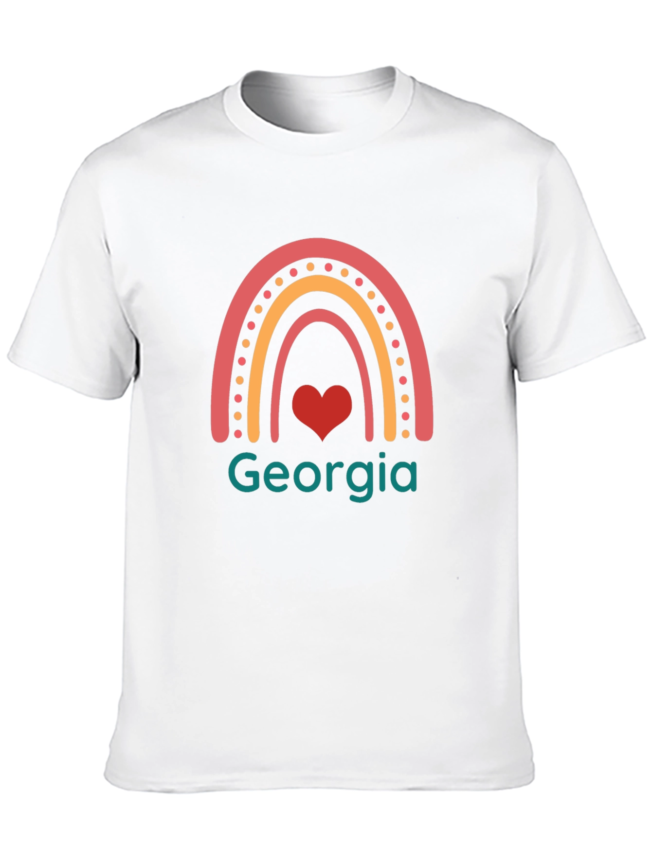 Georgia Rainbow Heart Black T-Shirt
