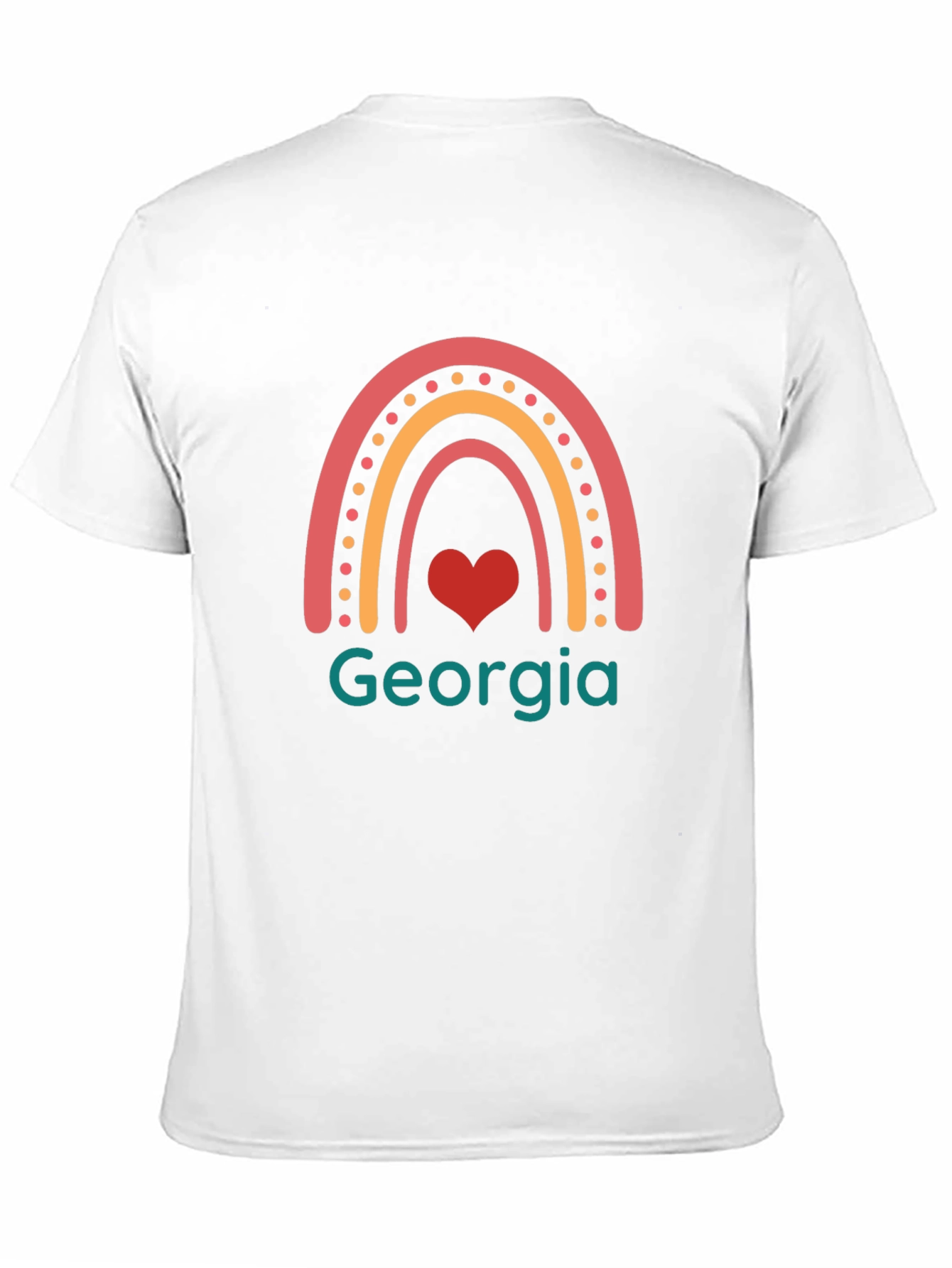 Georgia Rainbow Heart Black T-Shirt
