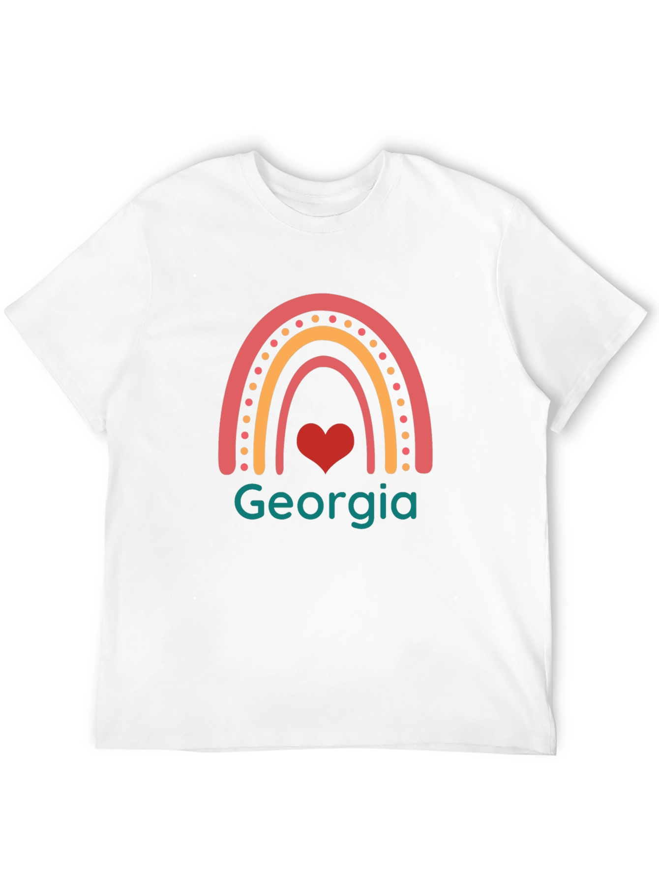 Georgia Rainbow Heart Black T-Shirt