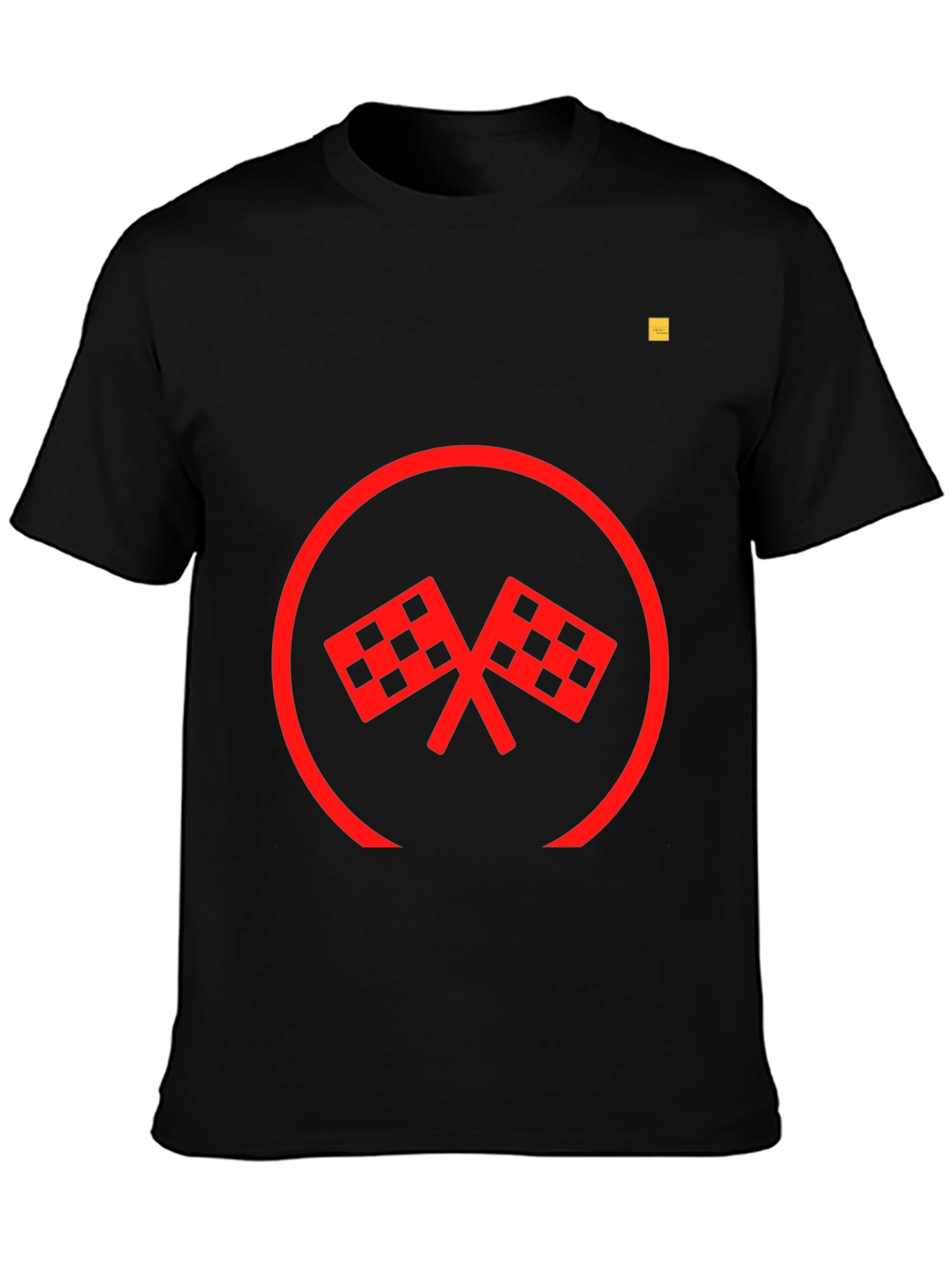 Checkered Flag Graphic Tee - Black Casual Shirt