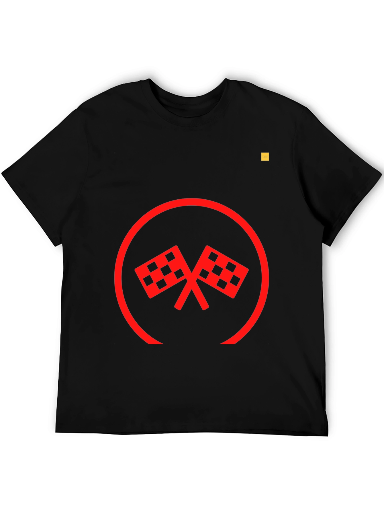 Checkered Flag Graphic Tee - Black Casual Shirt