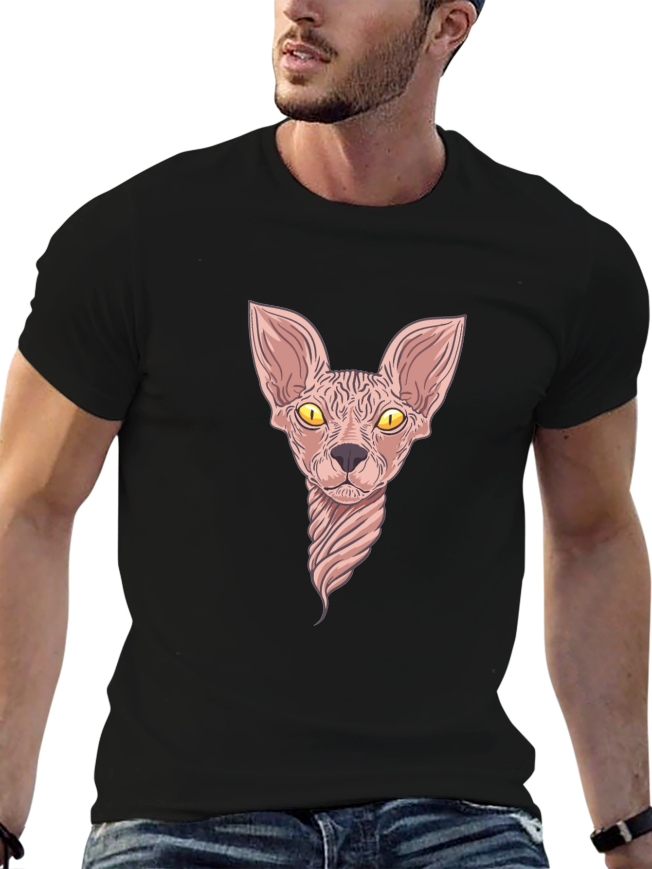 Sphynx Cat Graphic Tee - Cool Unique Design