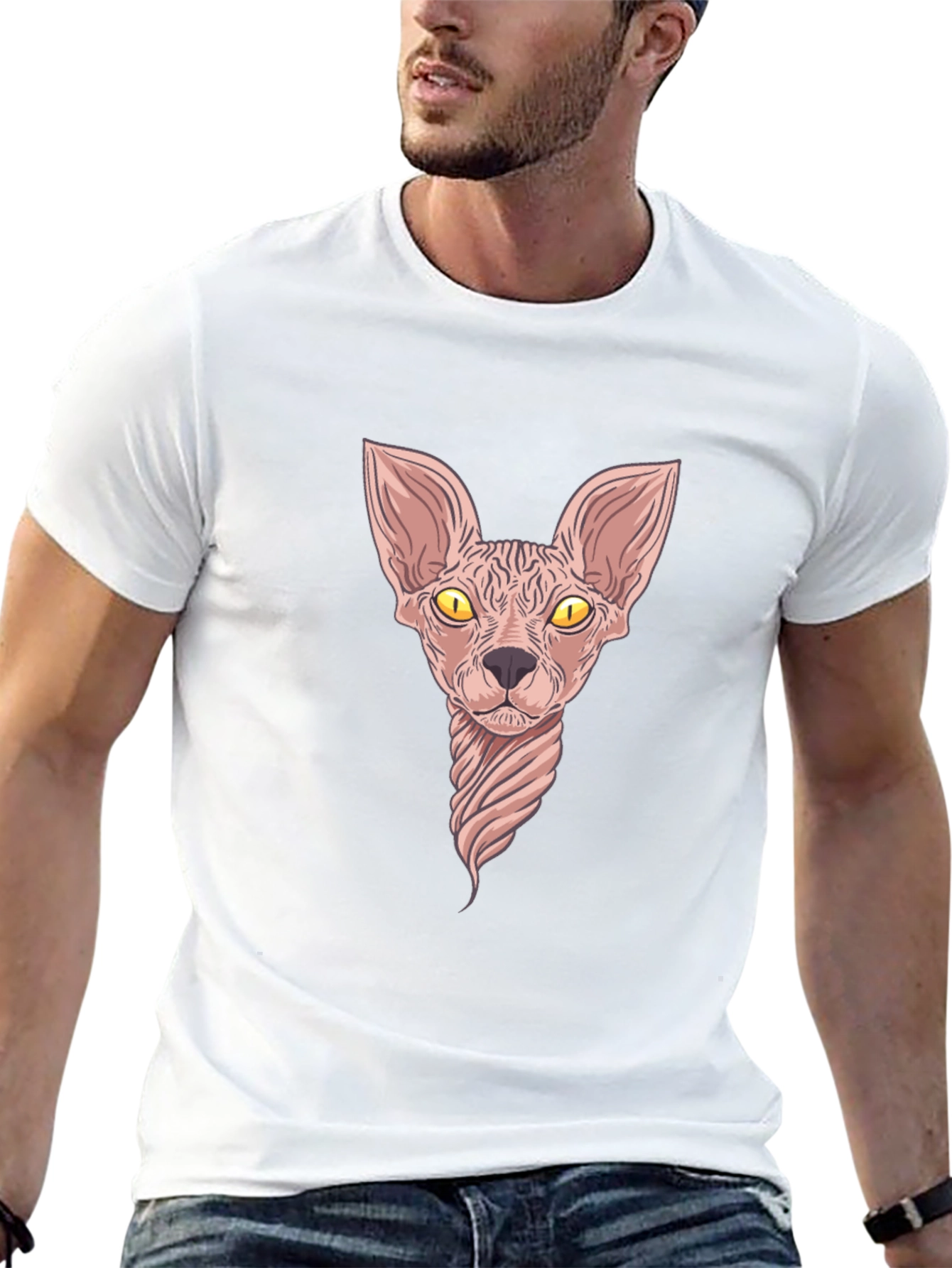 Sphynx Cat Graphic Tee - Cool Unique Design
