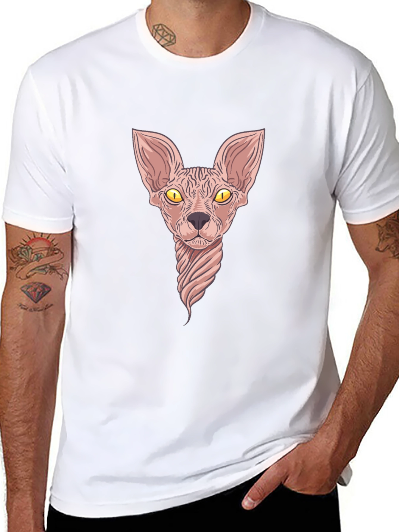 Sphynx Cat Graphic Tee - Cool Unique Design
