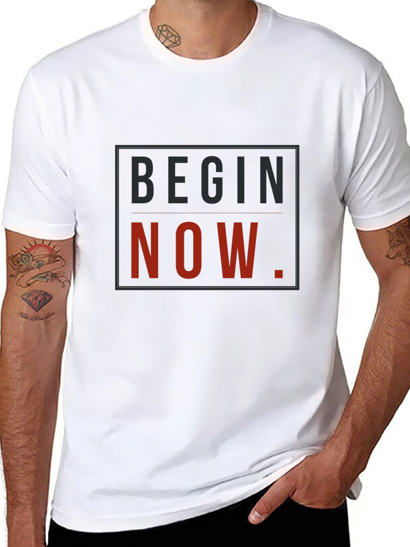 Begin Now Graphic Tee - Black Unisex T-Shirt