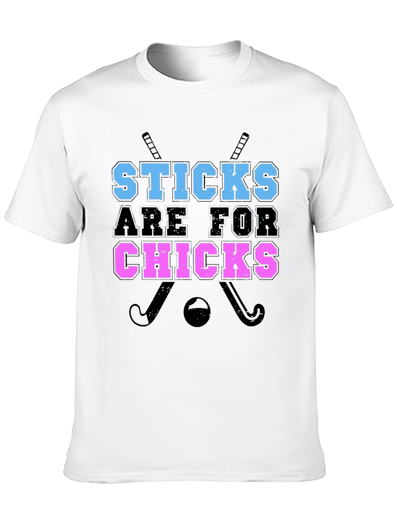 Sticks Are For Chicks Graphic Tee - Black