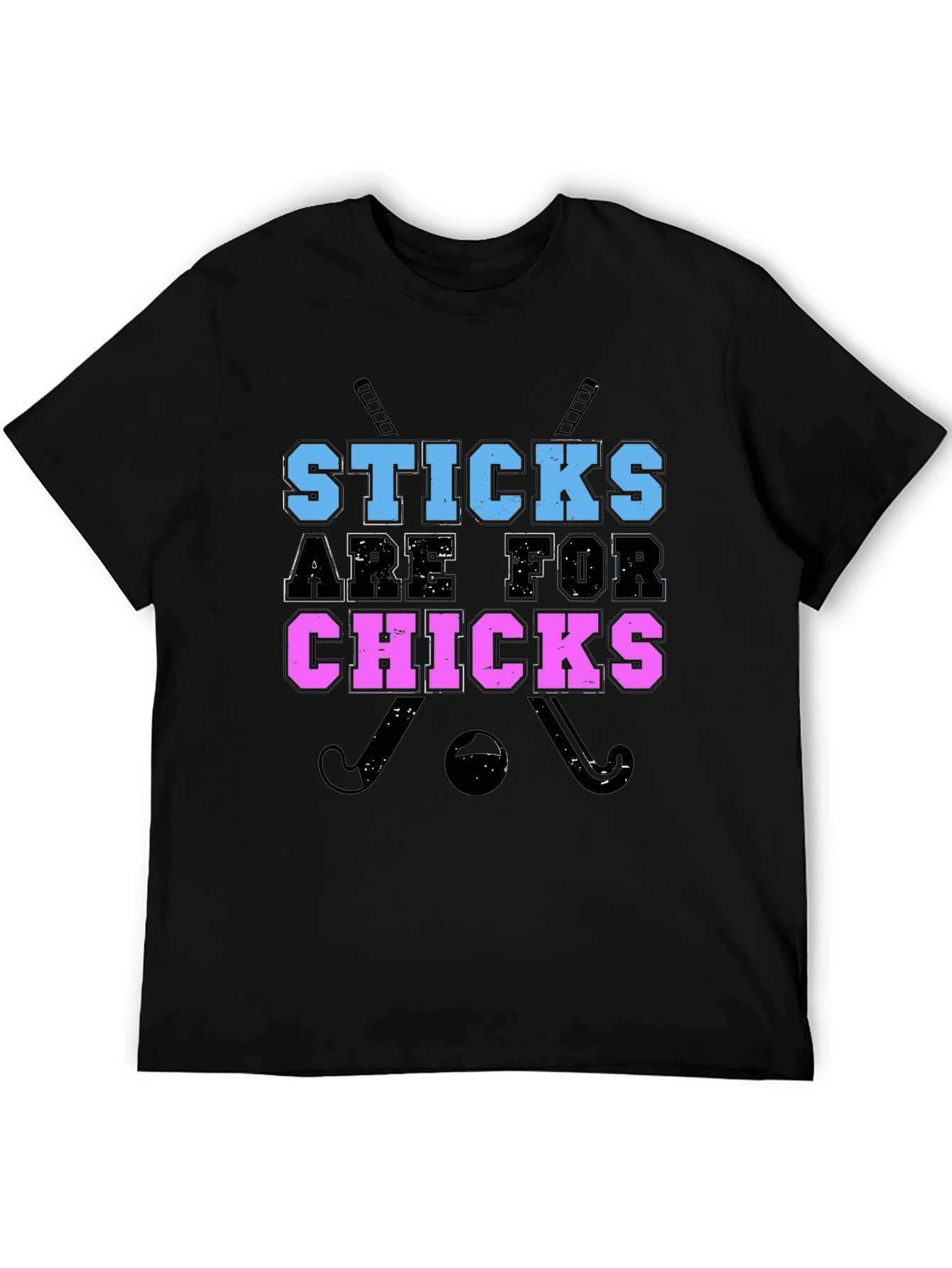 Sticks Are For Chicks Graphic Tee - Black