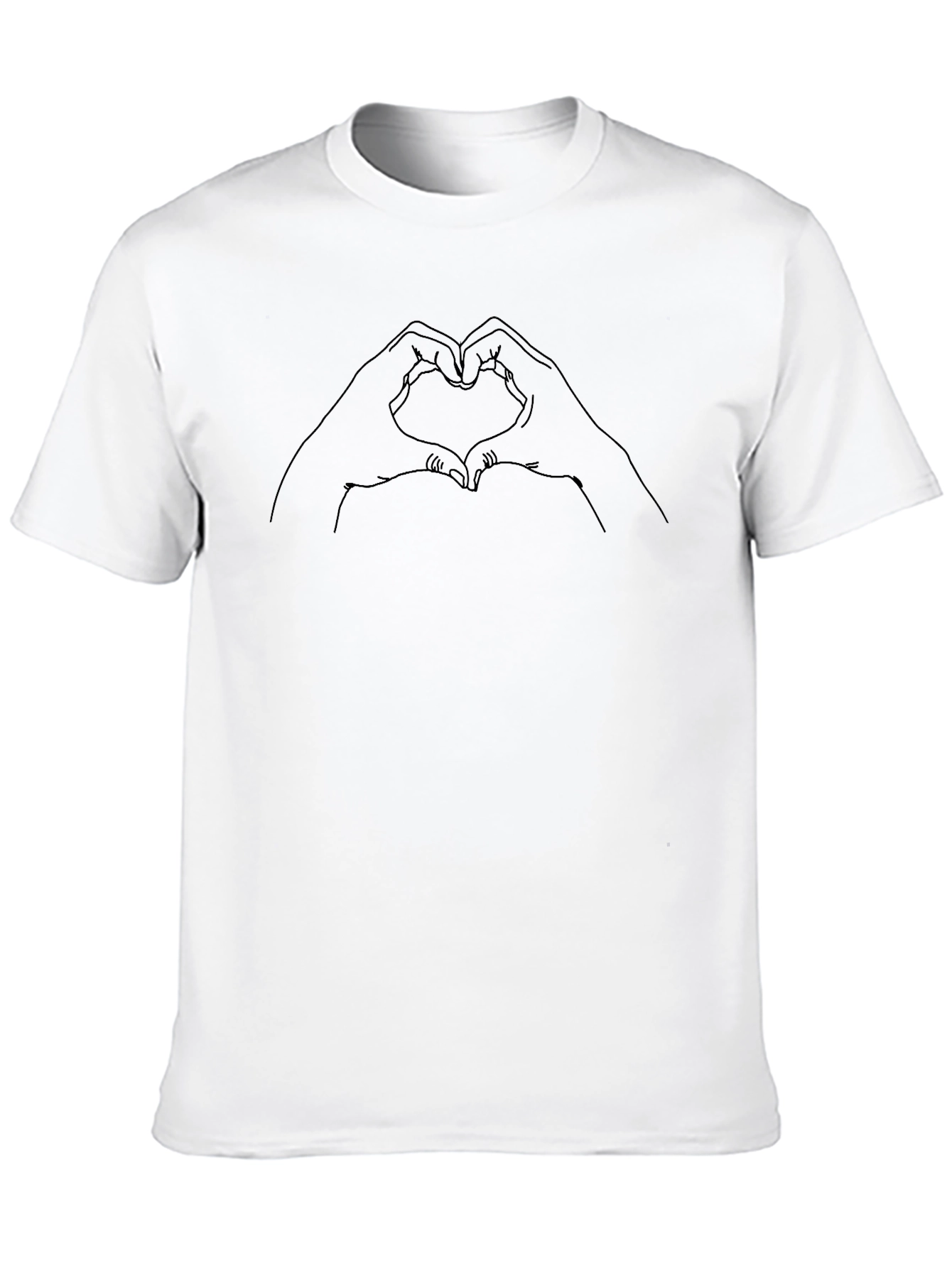 Heart Hands Graphic Tee - Black Casual Shirt