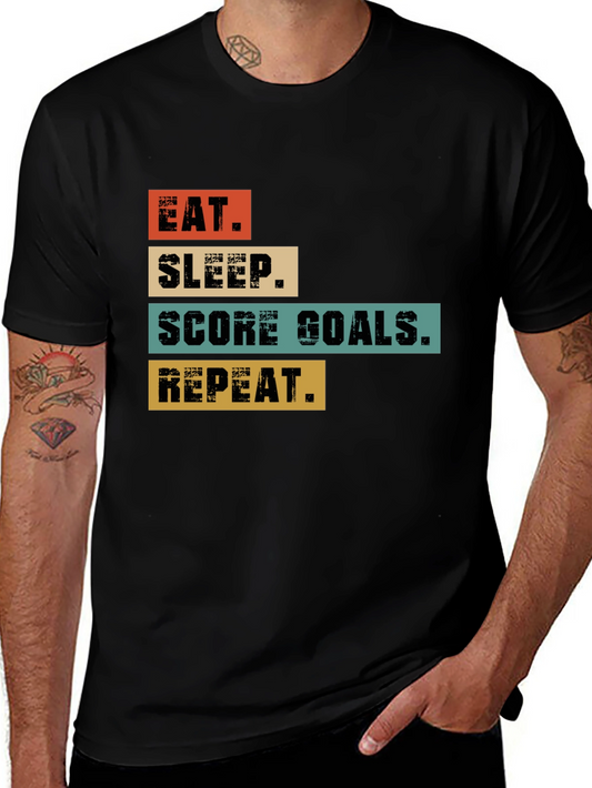 Eat Sleep Score Goals Repeat Graphic T-Shirt