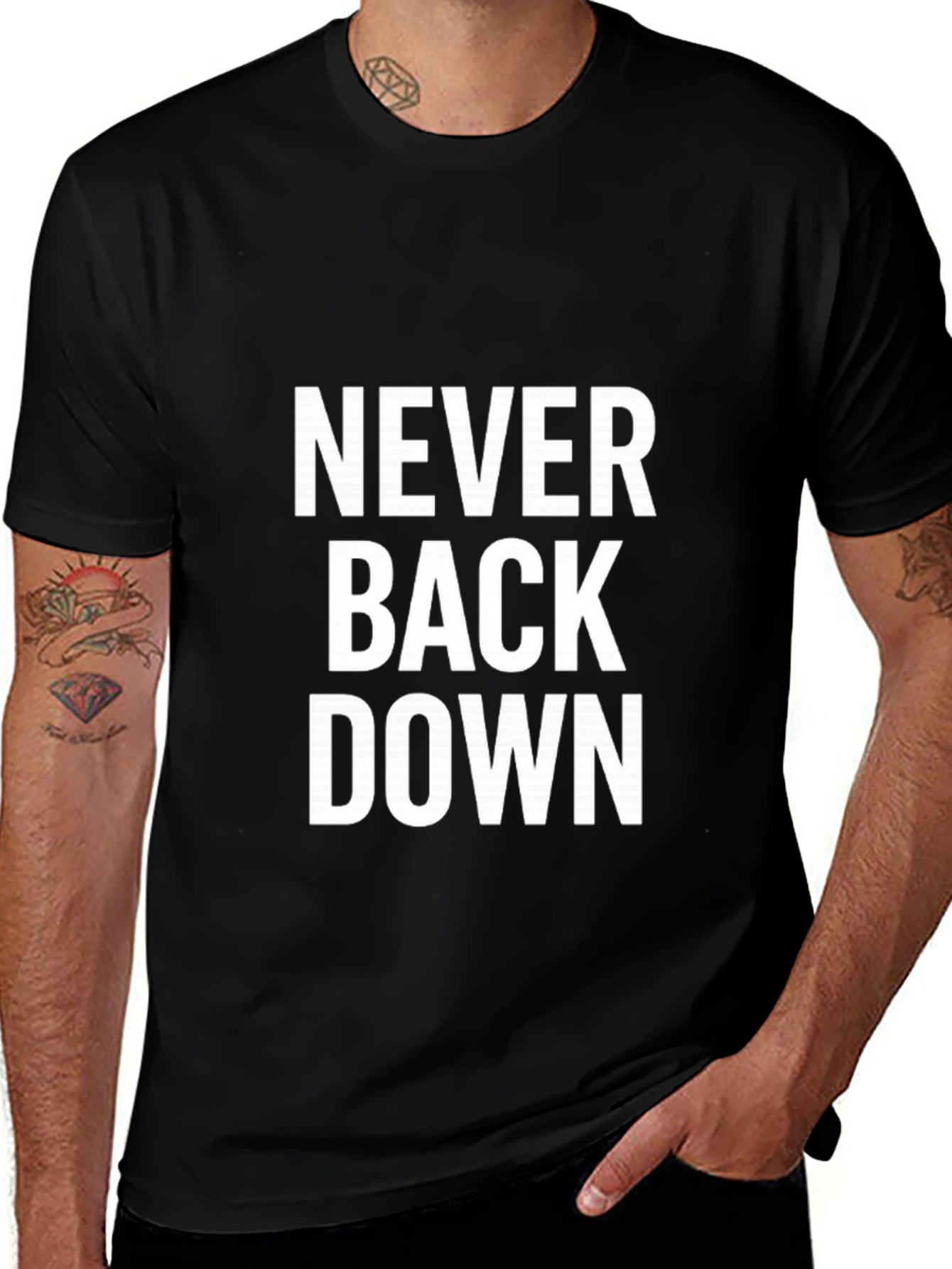 Never Back Down Graphic Tee - Bold Statement T-Shirt