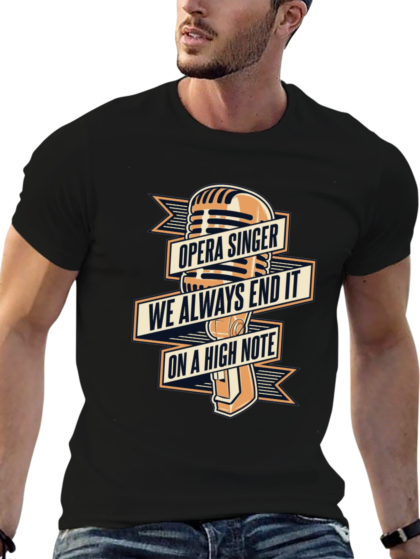 Opera Singer High Note Black T-Shirt
