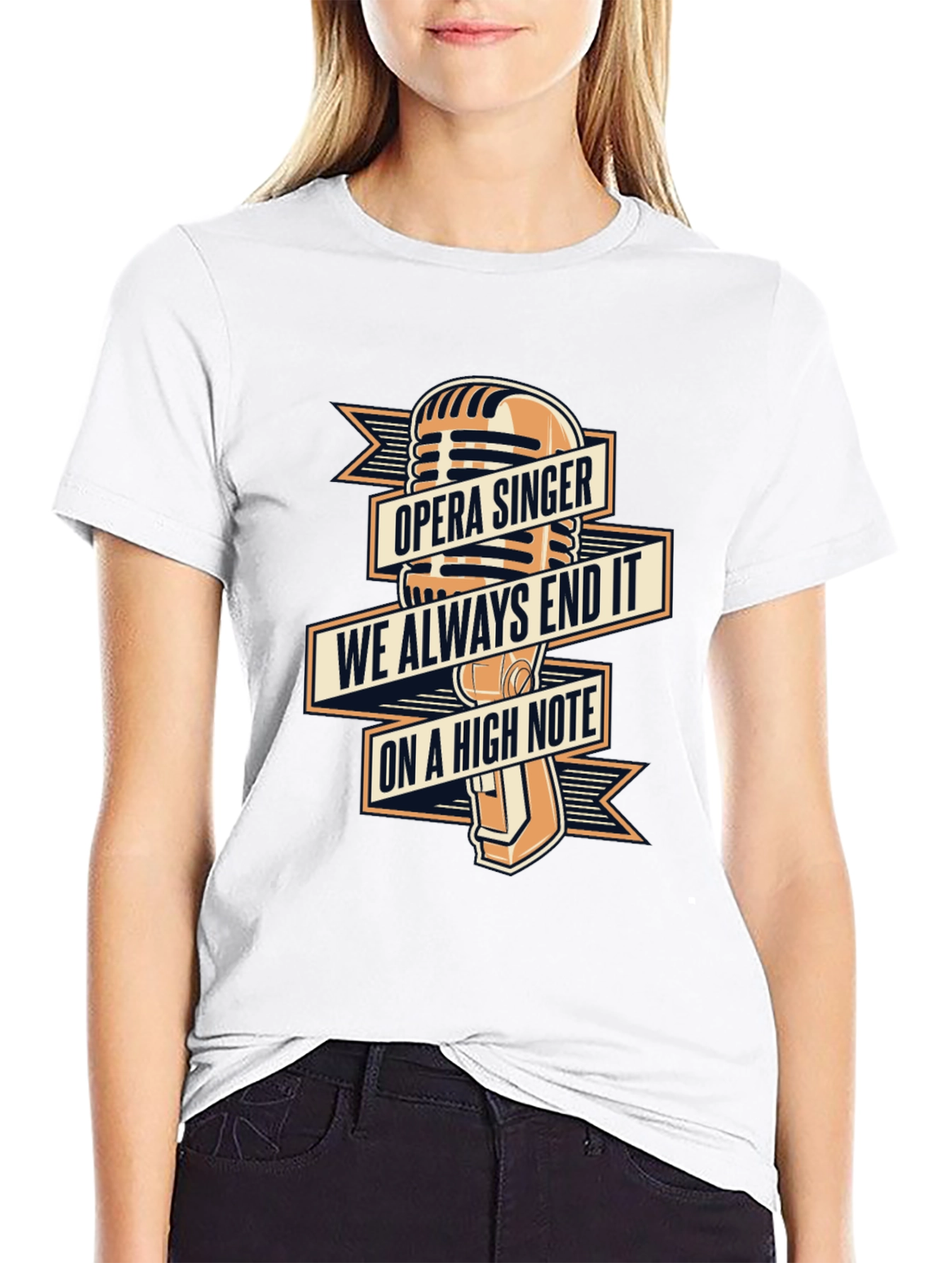 Opera Singer High Note Black T-Shirt