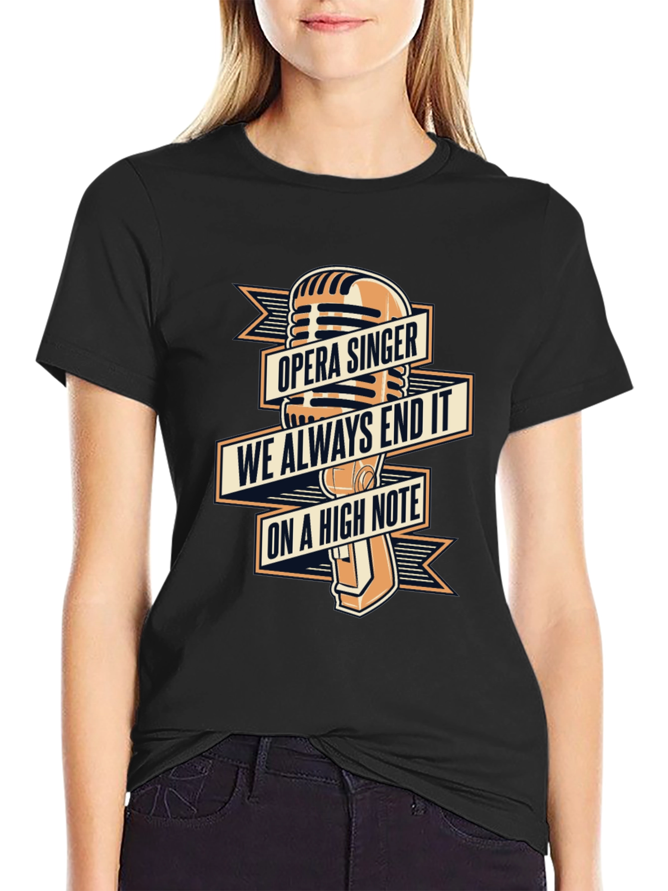 Opera Singer High Note Black T-Shirt