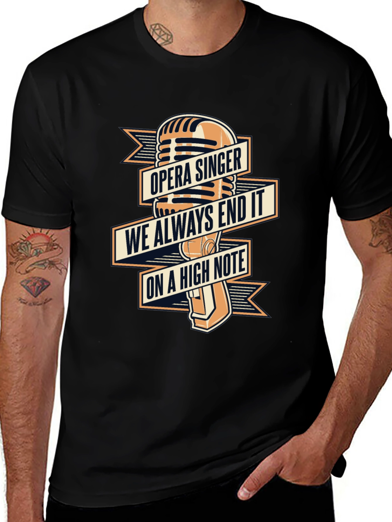 Opera Singer High Note Black T-Shirt