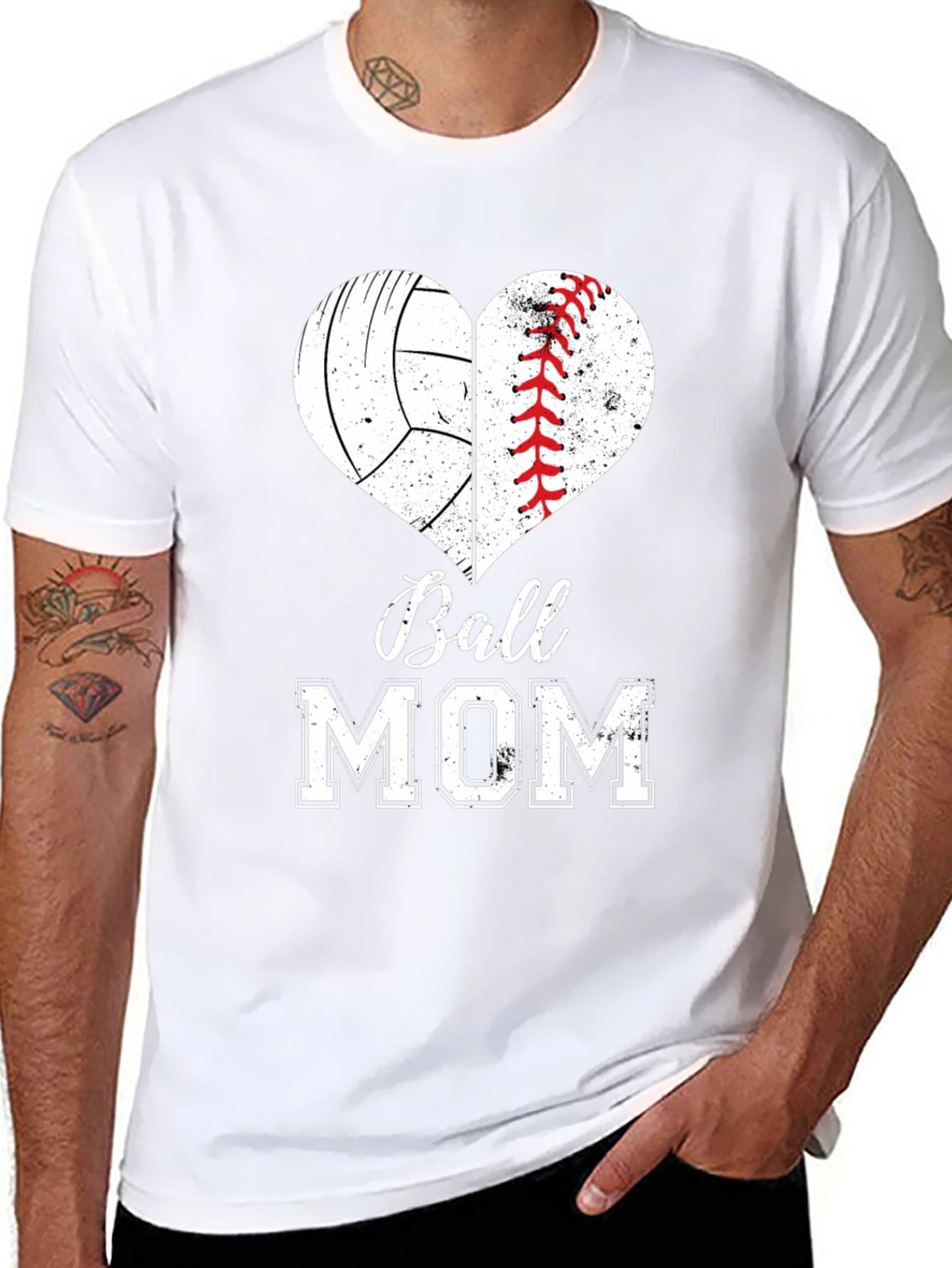 Ball Mom Heart Graphic Tee