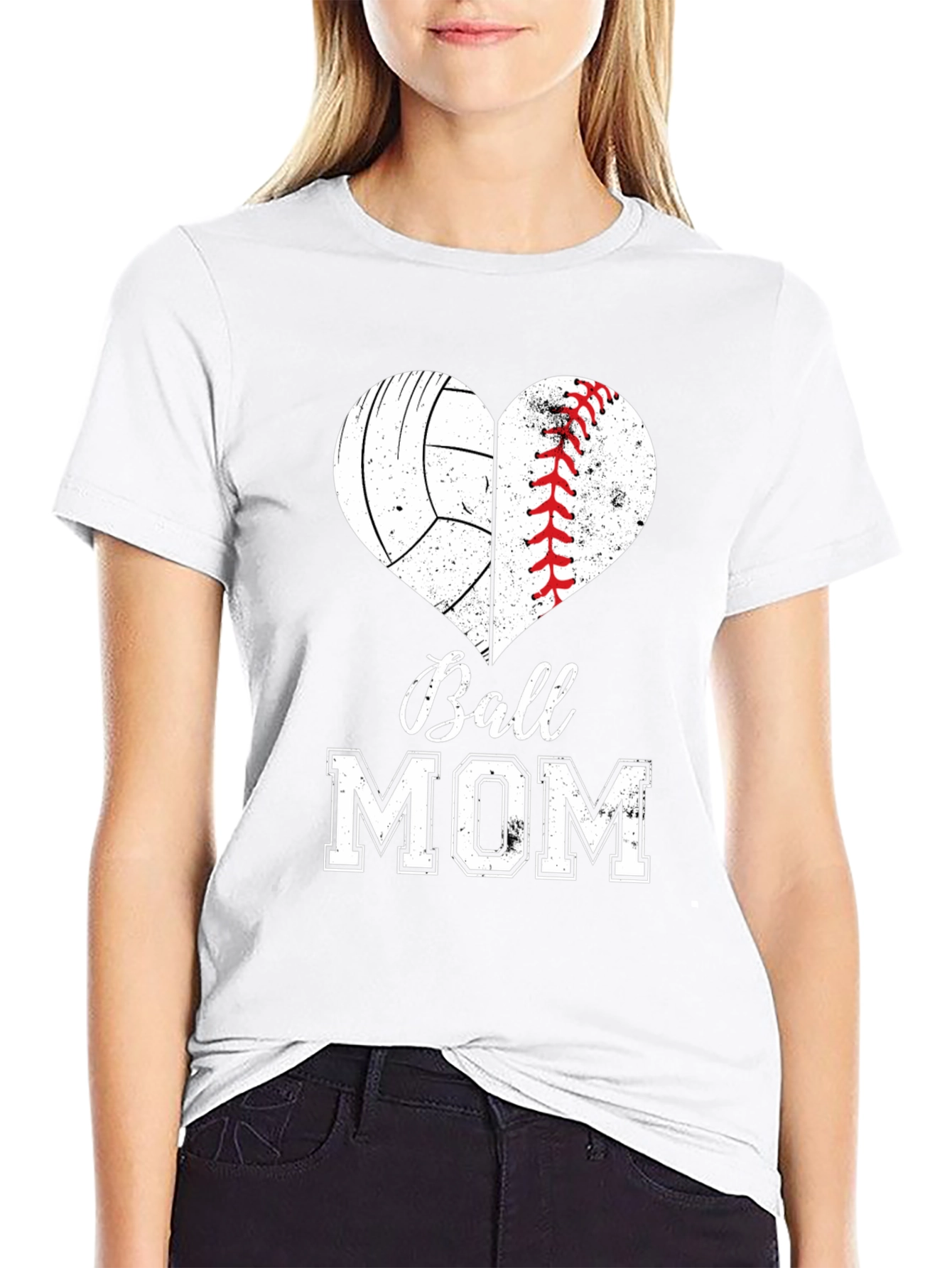 Ball Mom Heart Graphic Tee