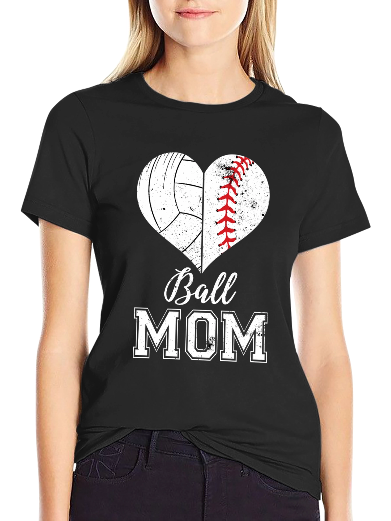 Ball Mom Heart Graphic Tee