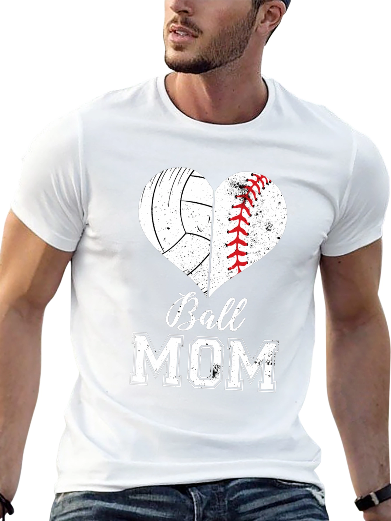 Ball Mom Heart Graphic Tee