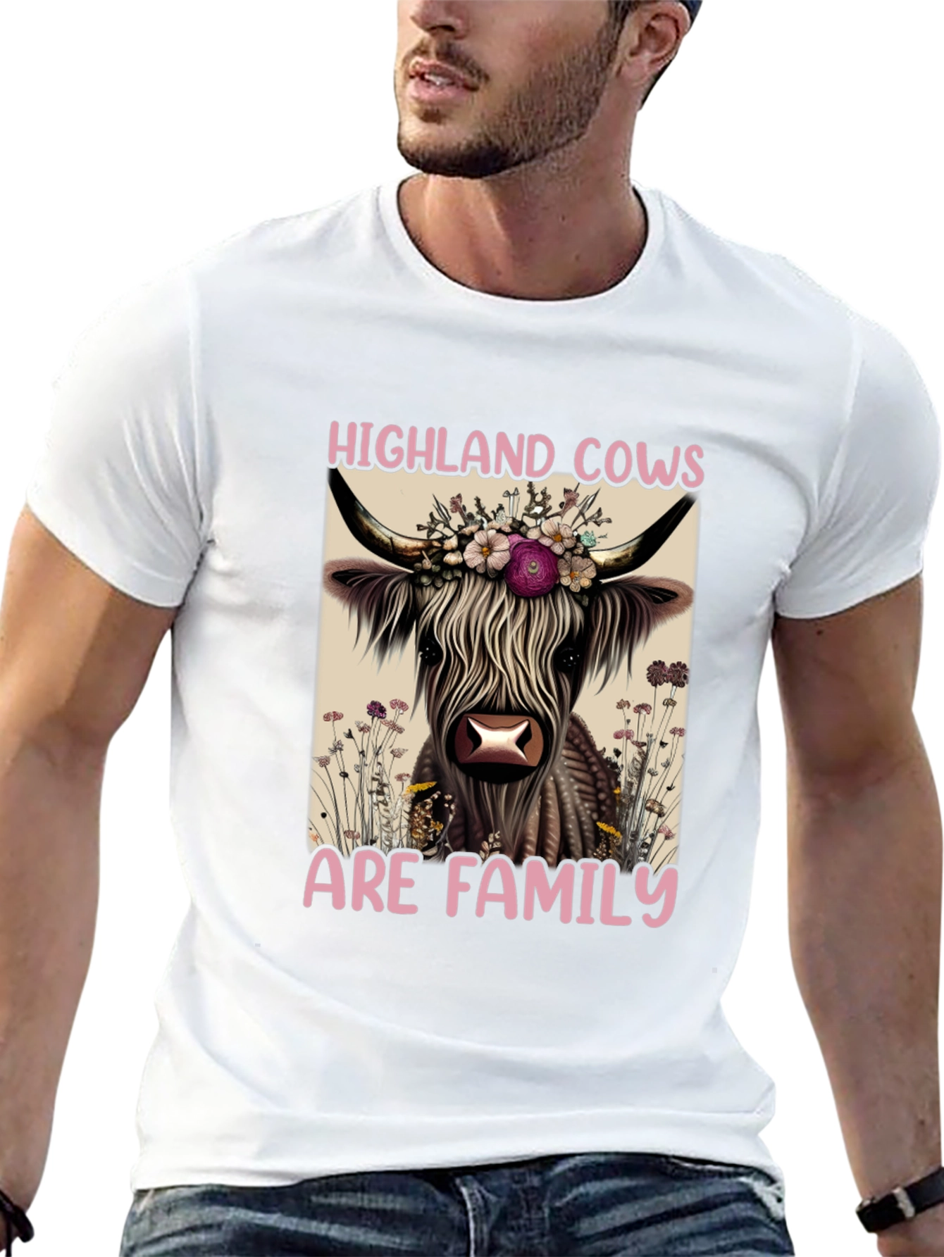 Highland Cows Are Family Black T-Shirt