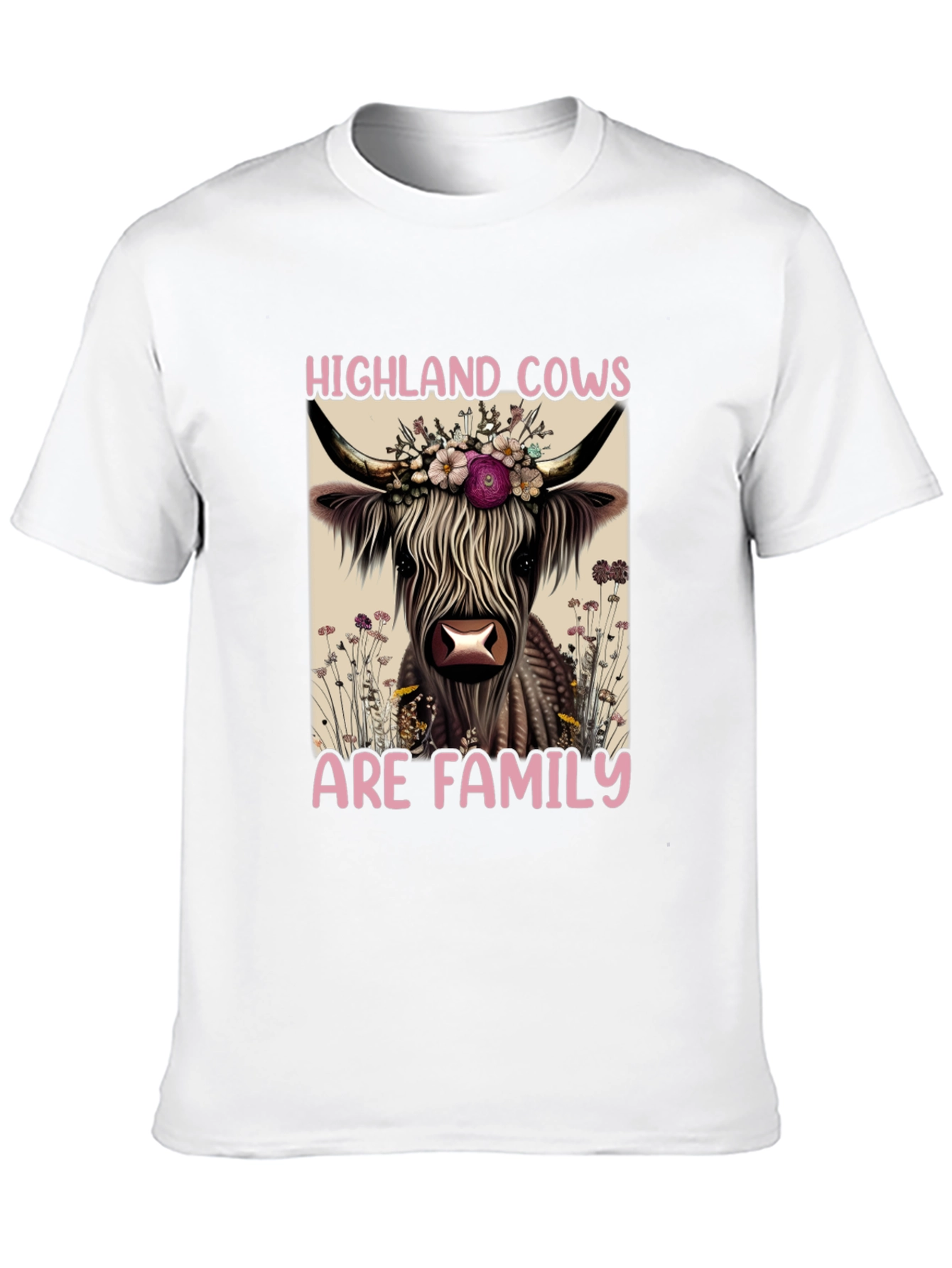 Highland Cows Are Family Black T-Shirt