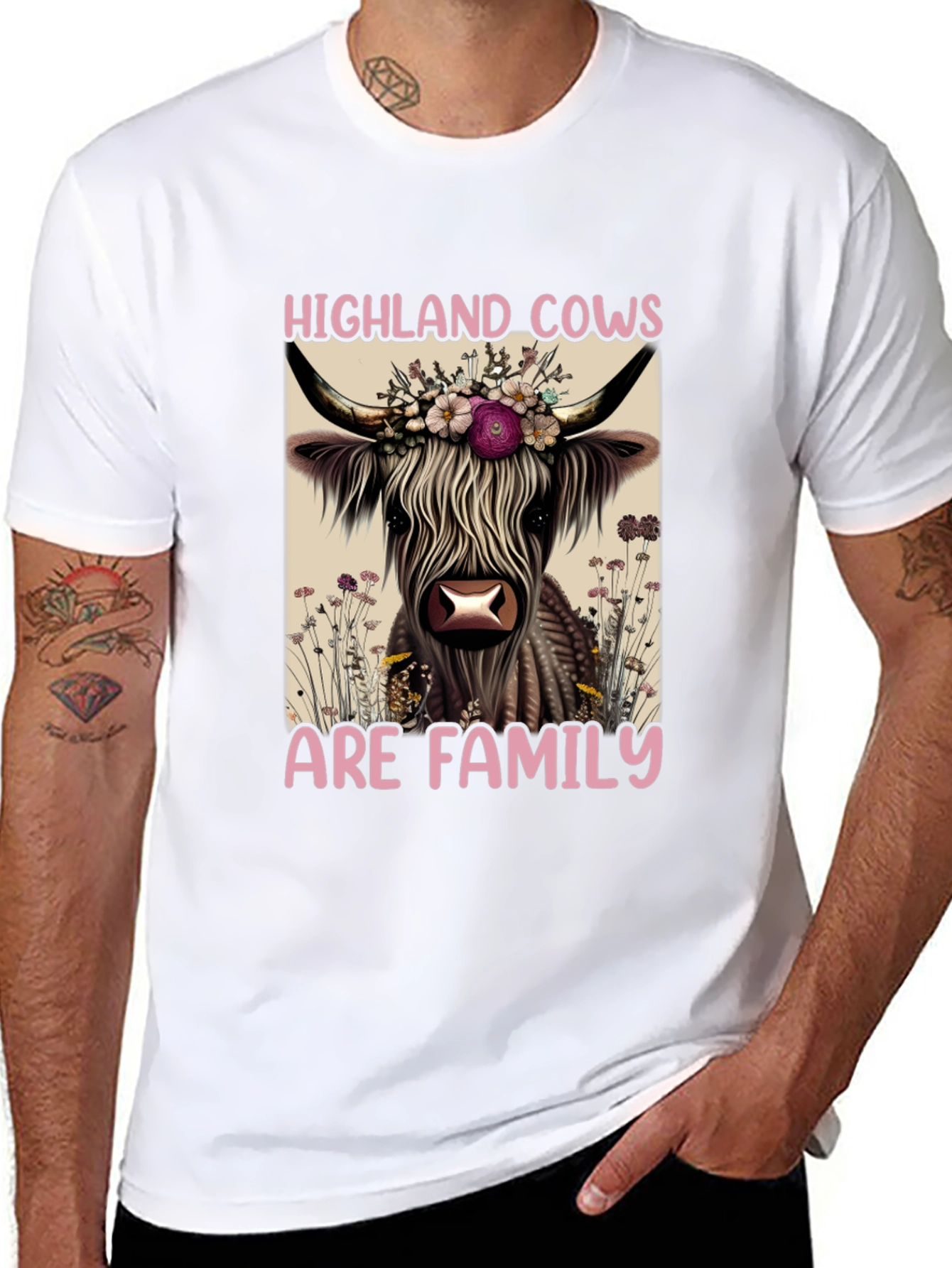 Highland Cows Are Family Black T-Shirt