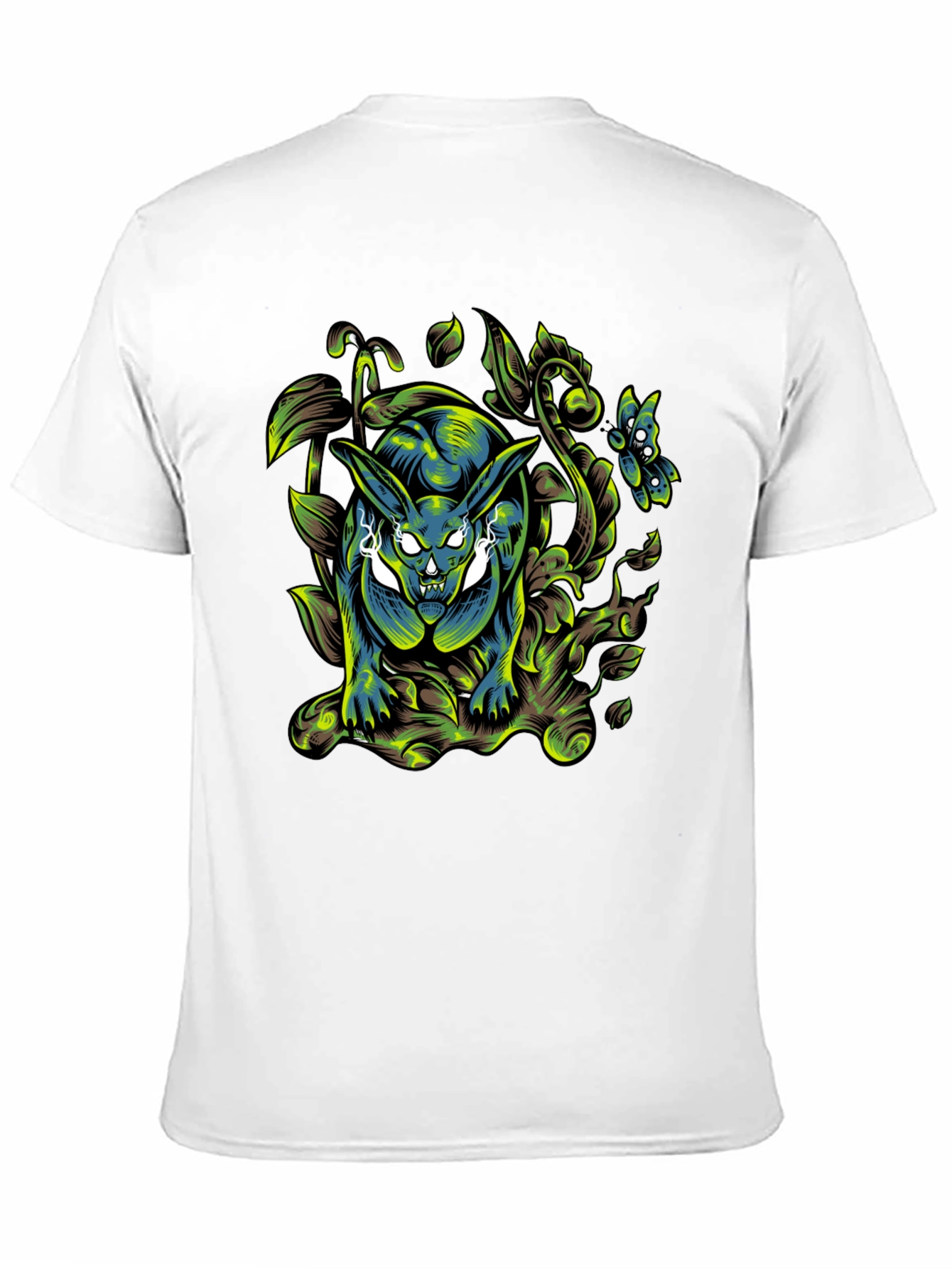 Mens Black T-Shirt with Rabbit Graphic