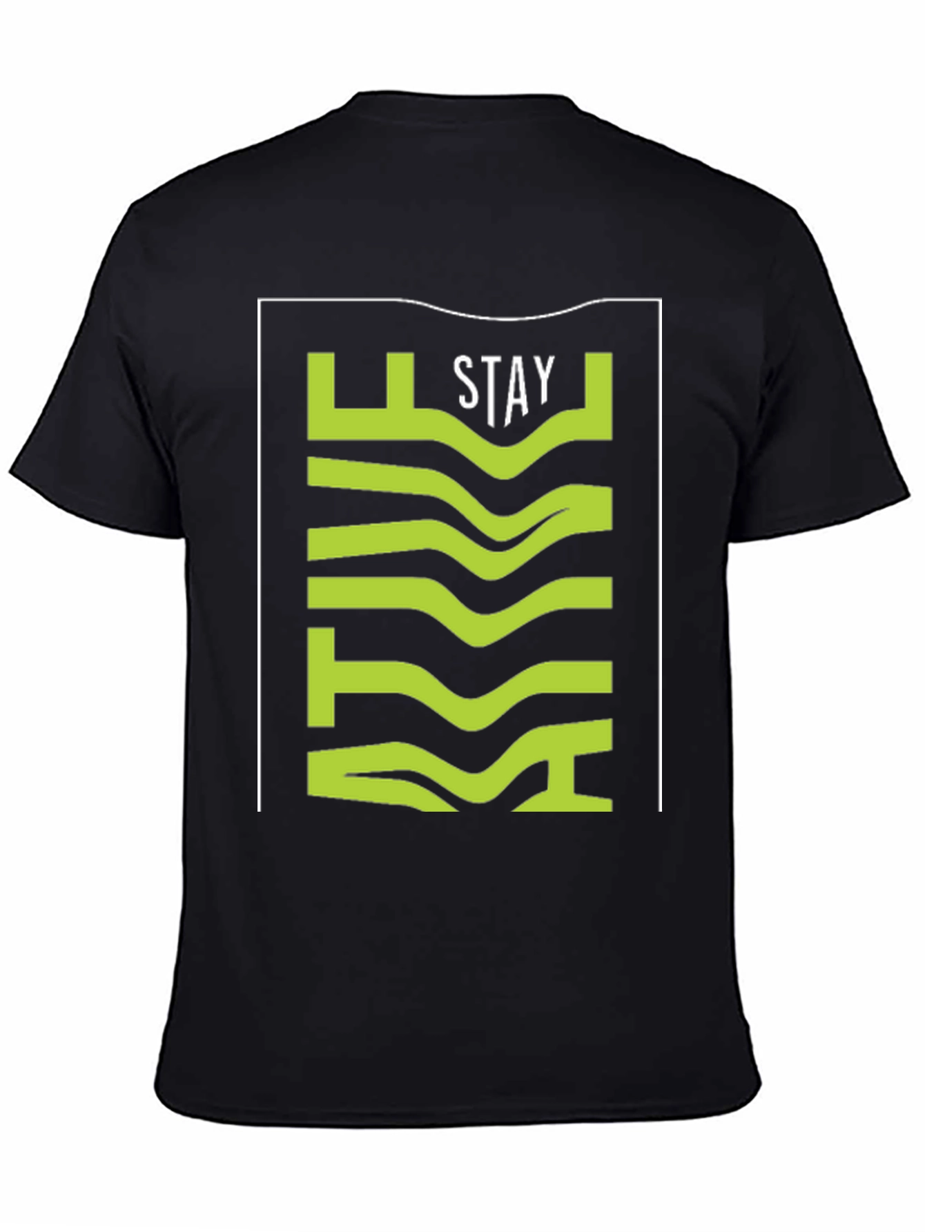 Stay Active Stylish Graphic Tee - Black Cotton