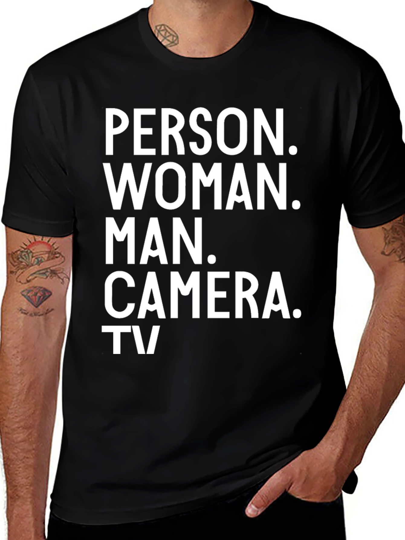 Person Woman Man Camera TV T-Shirt